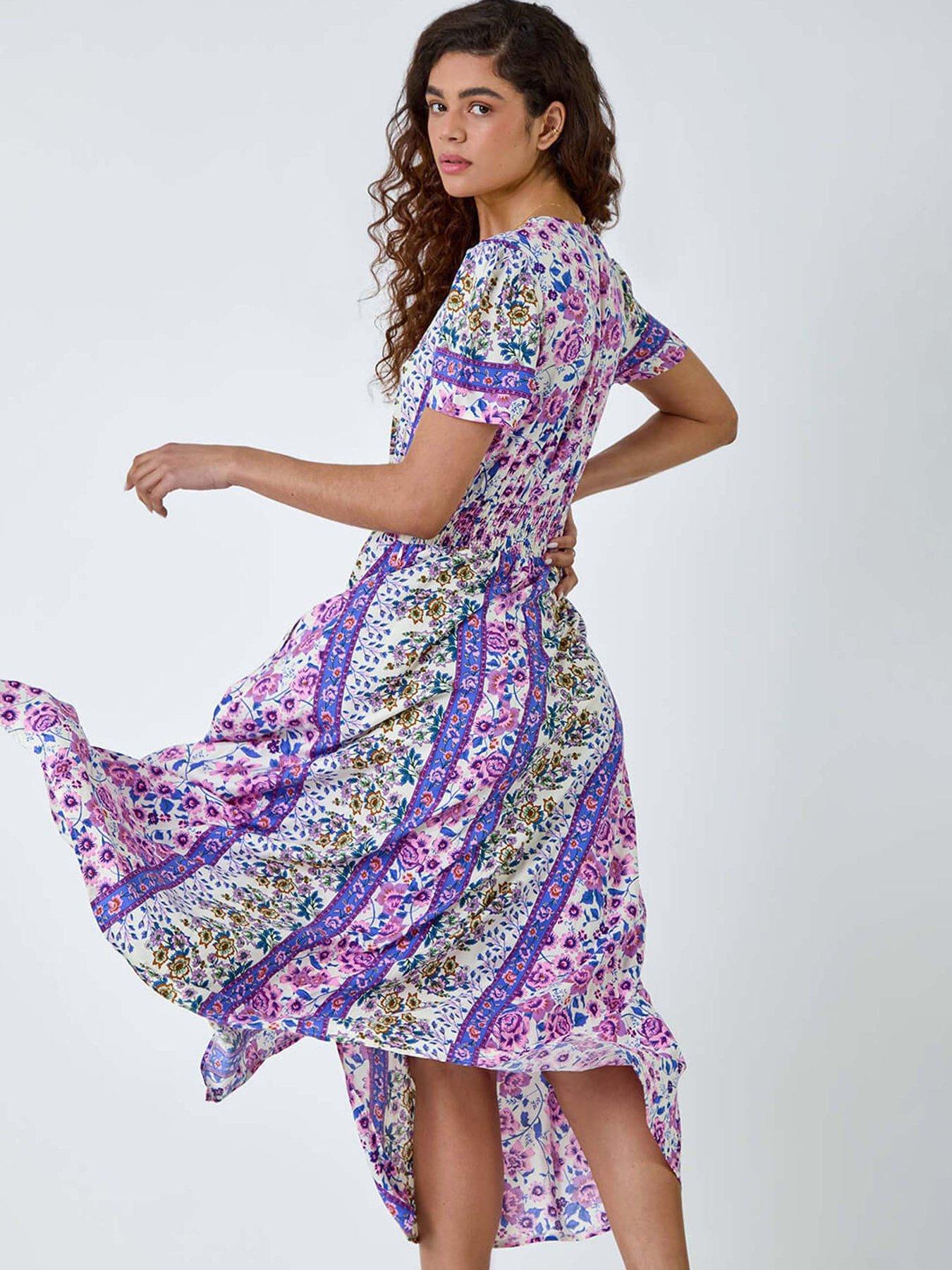 Image 5 of 5 of Roman Abstract Print Button Maxi Dress