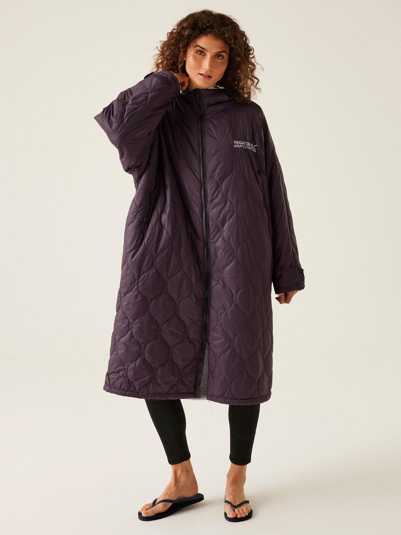 Image 1 of 6 of Regatta Waterproof Quilted Changing Robe - Deep Plum