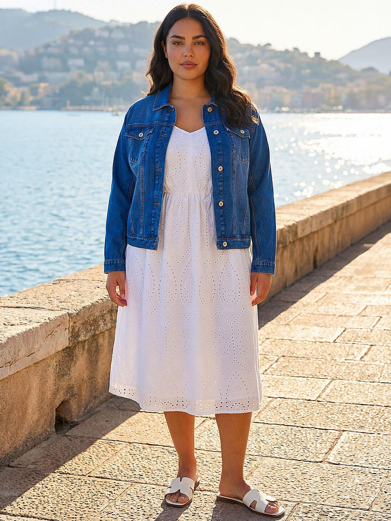 Roman Curve Cotton Denim Jacket