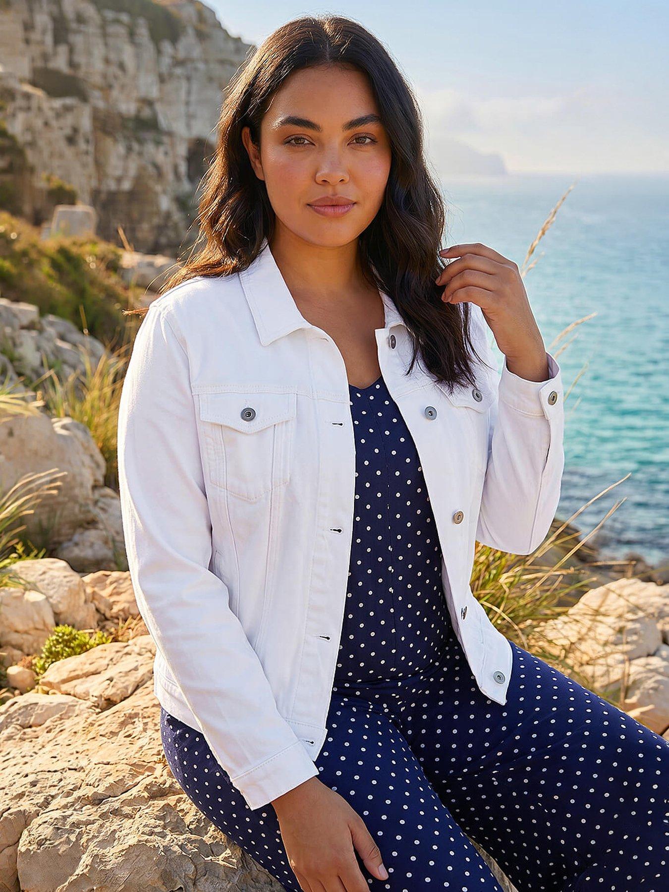 Image 1 of 5 of Roman Curve Mid Wash Denim Jacket