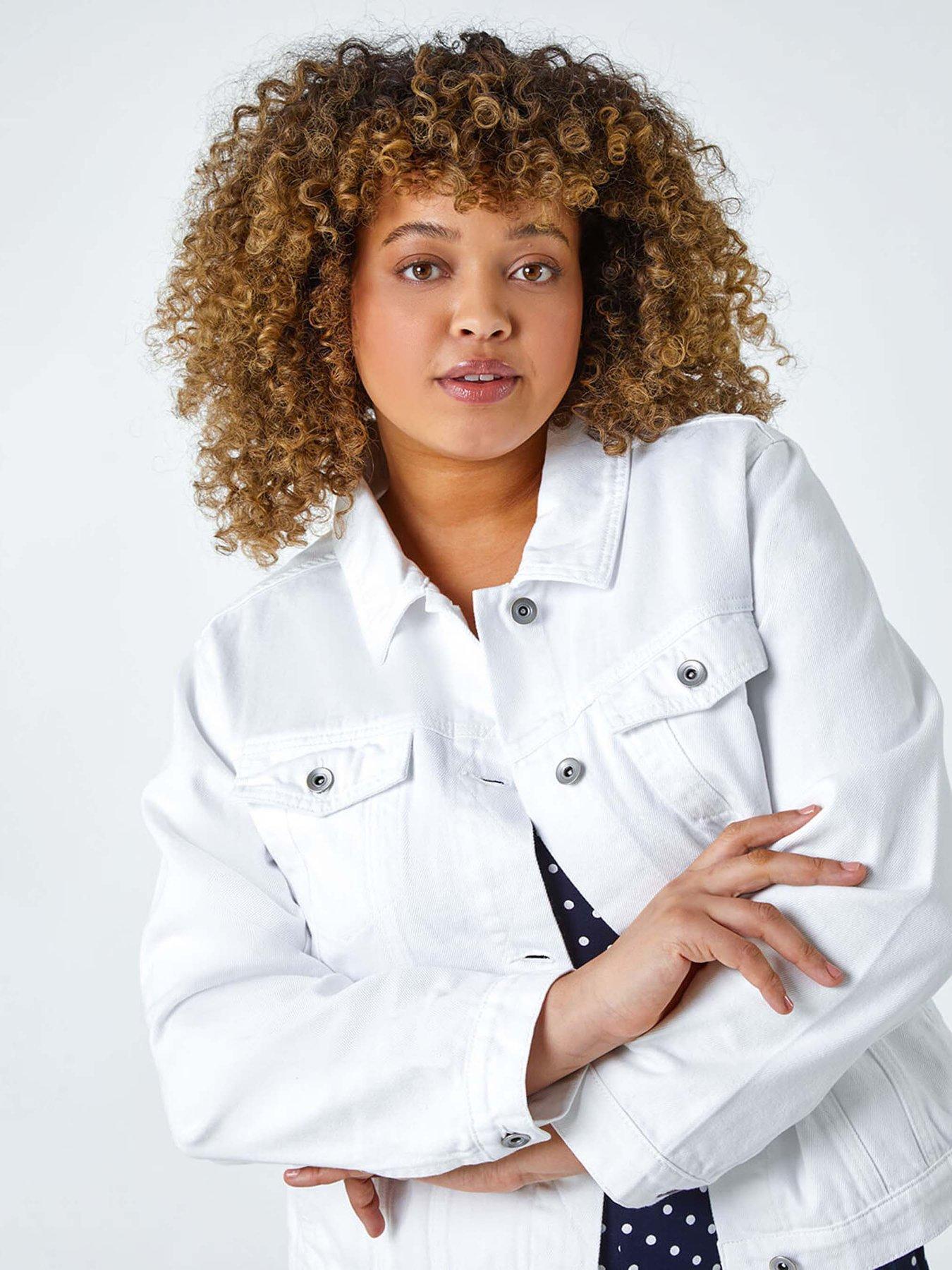 Image 4 of 5 of Roman Curve Mid Wash Denim Jacket