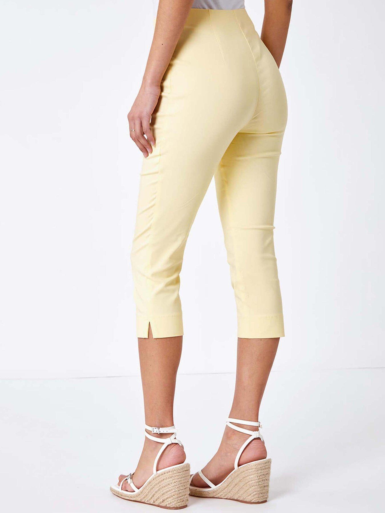 Image 2 of 5 of Roman Cropped Stretch Trouser - Yellow