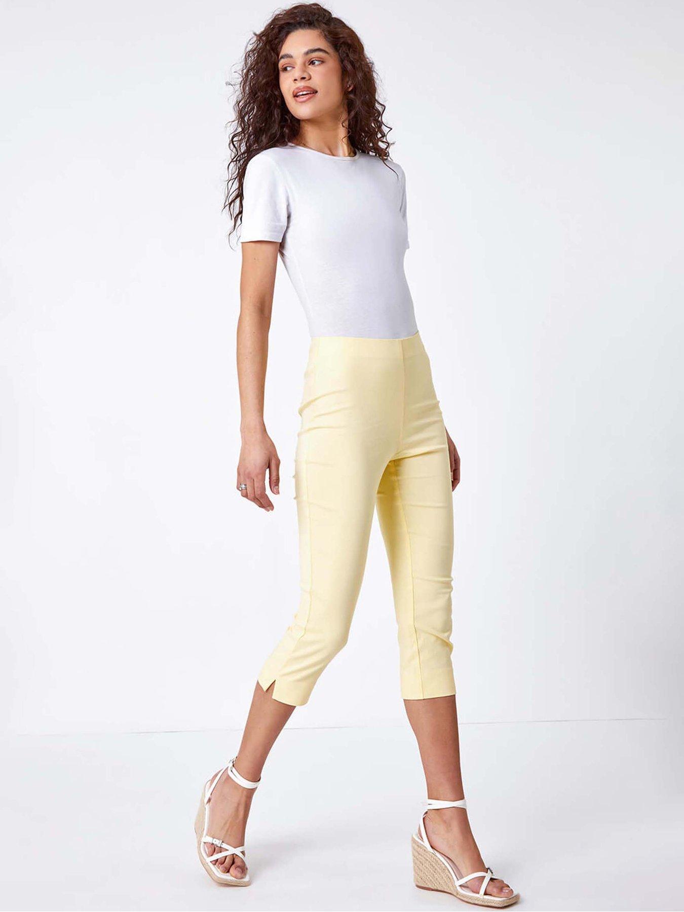 Image 3 of 5 of Roman Cropped Stretch Trouser - Yellow