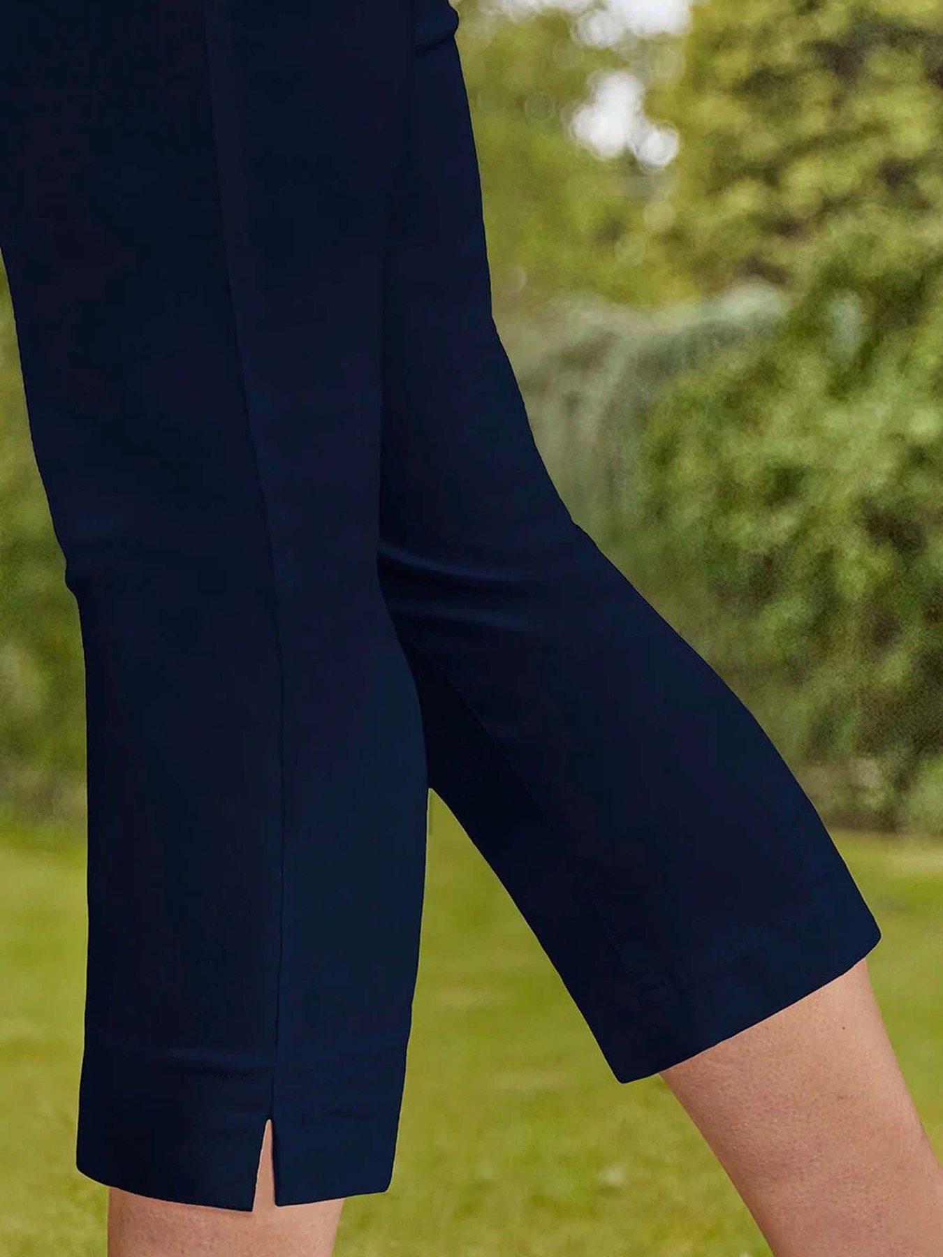 Image 3 of 4 of Roman Cropped Stretch Trouser - Navy