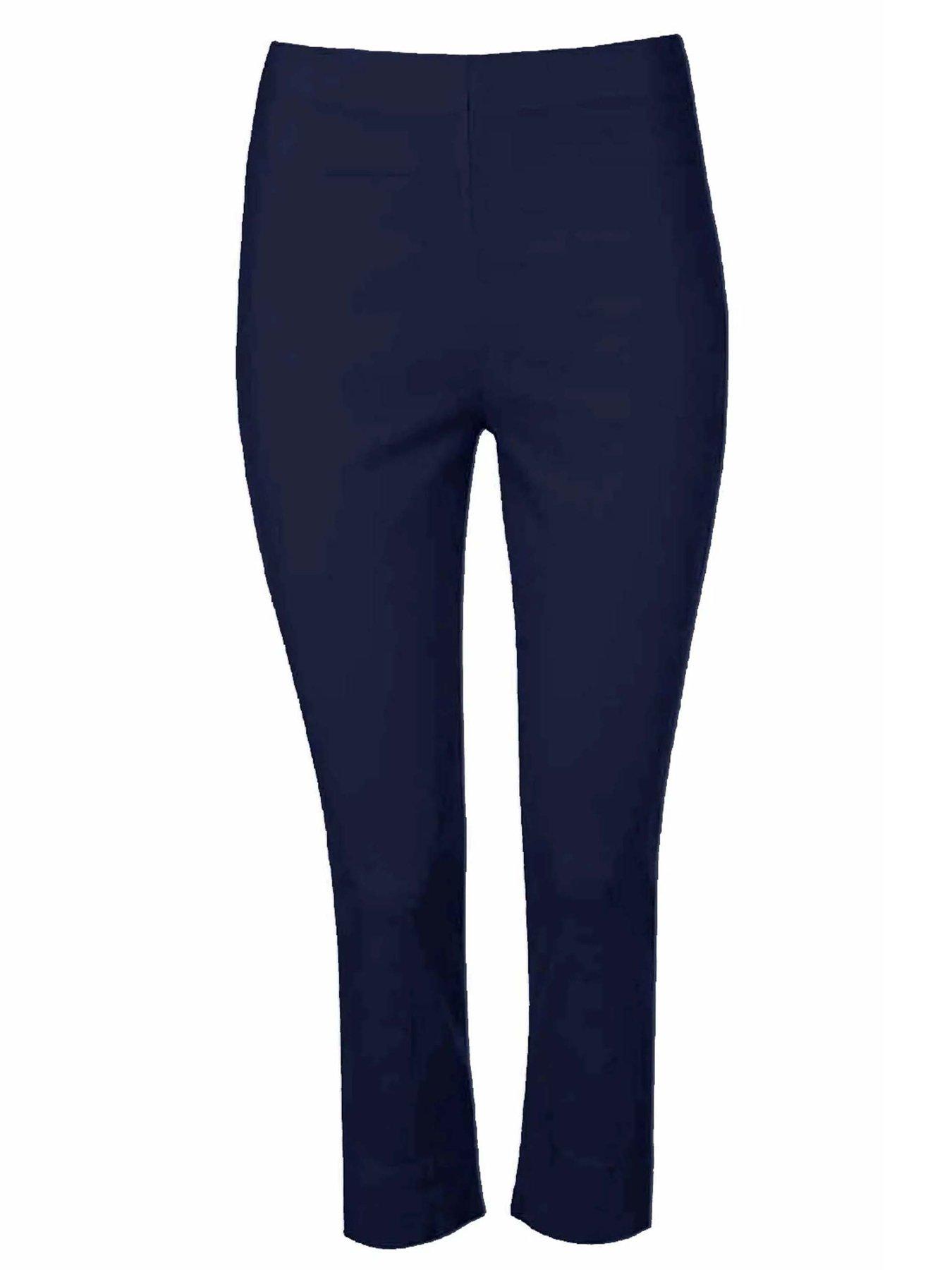 Image 4 of 4 of Roman Cropped Stretch Trouser - Navy