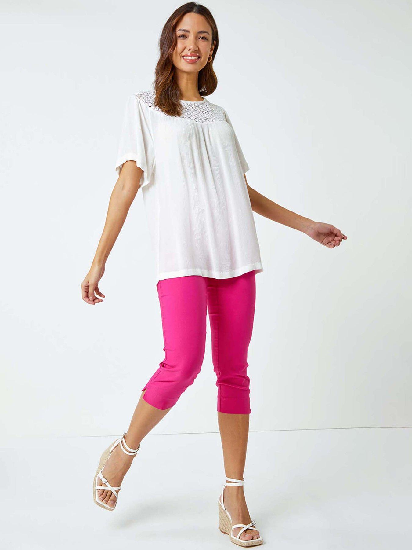 Image 3 of 5 of Roman Cropped Stretch Trouser - Pink