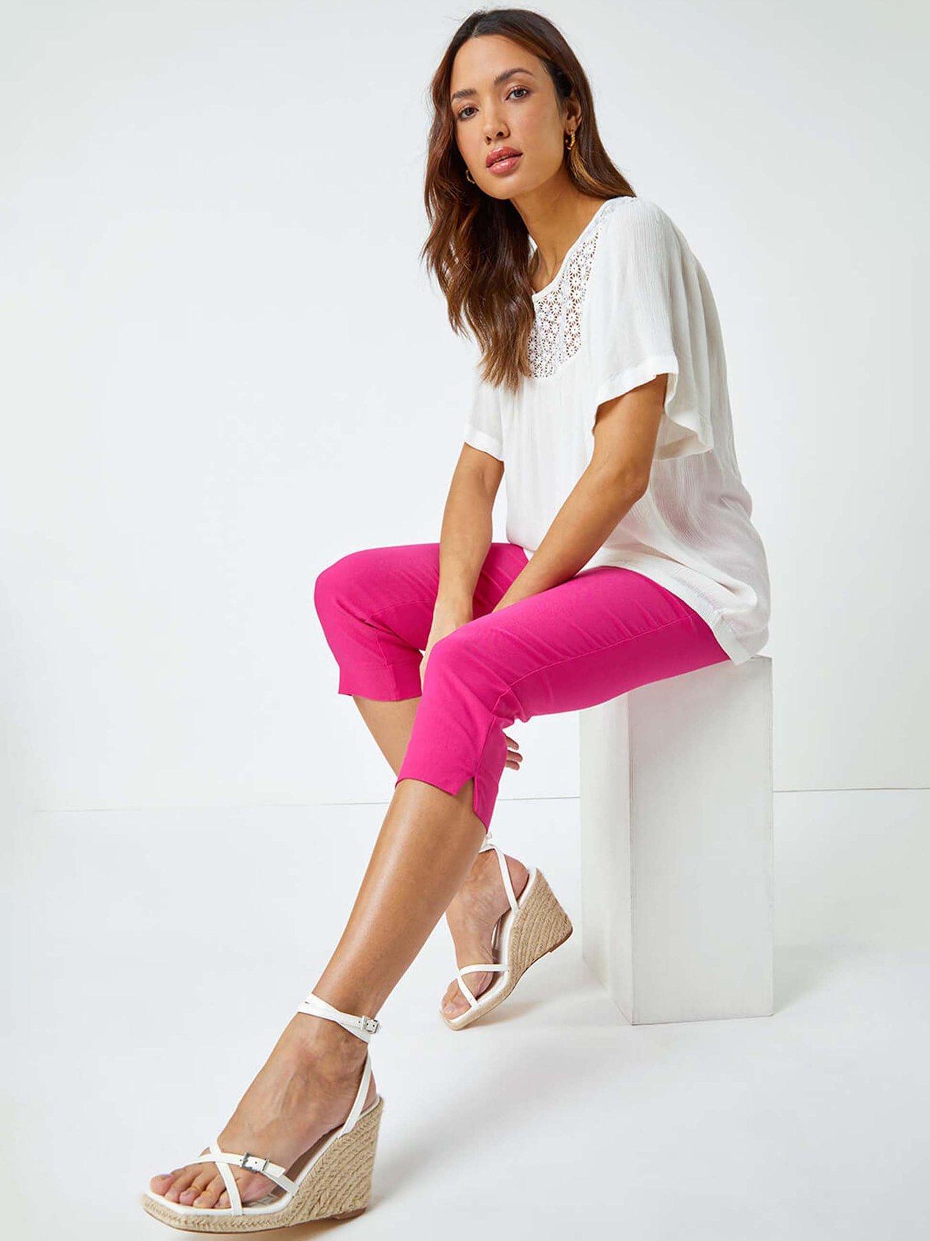 Image 4 of 5 of Roman Cropped Stretch Trouser - Pink