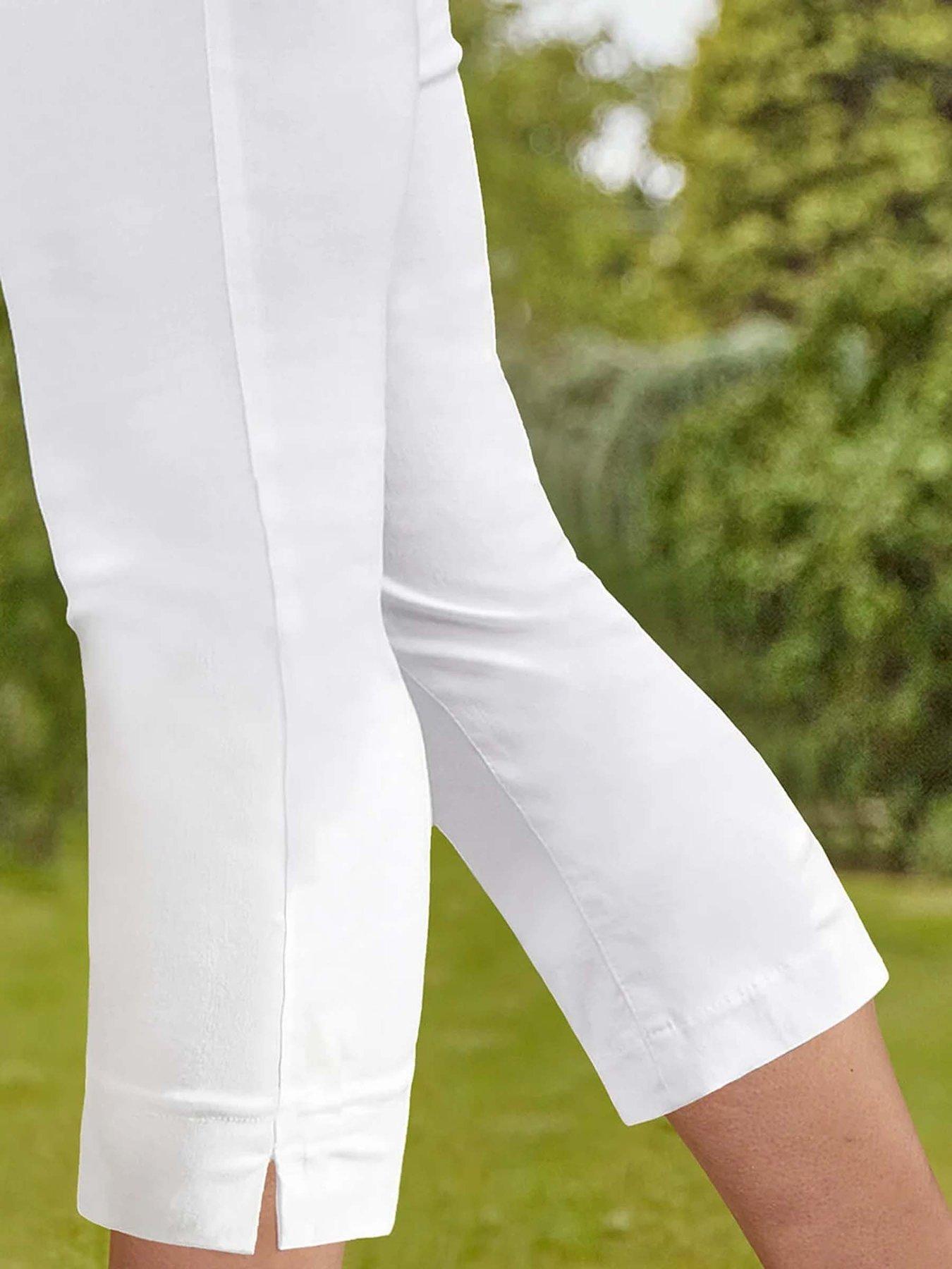 Image 3 of 4 of Roman Cropped Stretch Trouser - White