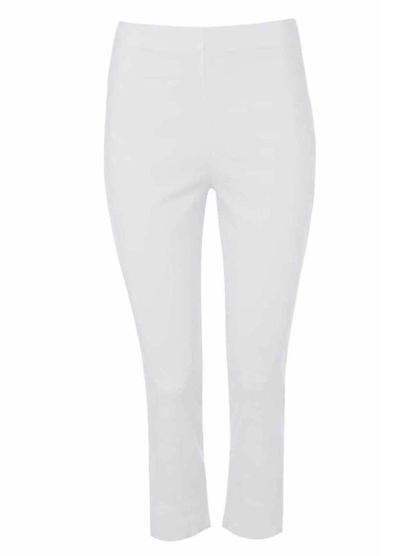 Image 4 of 4 of Roman Cropped Stretch Trouser - White
