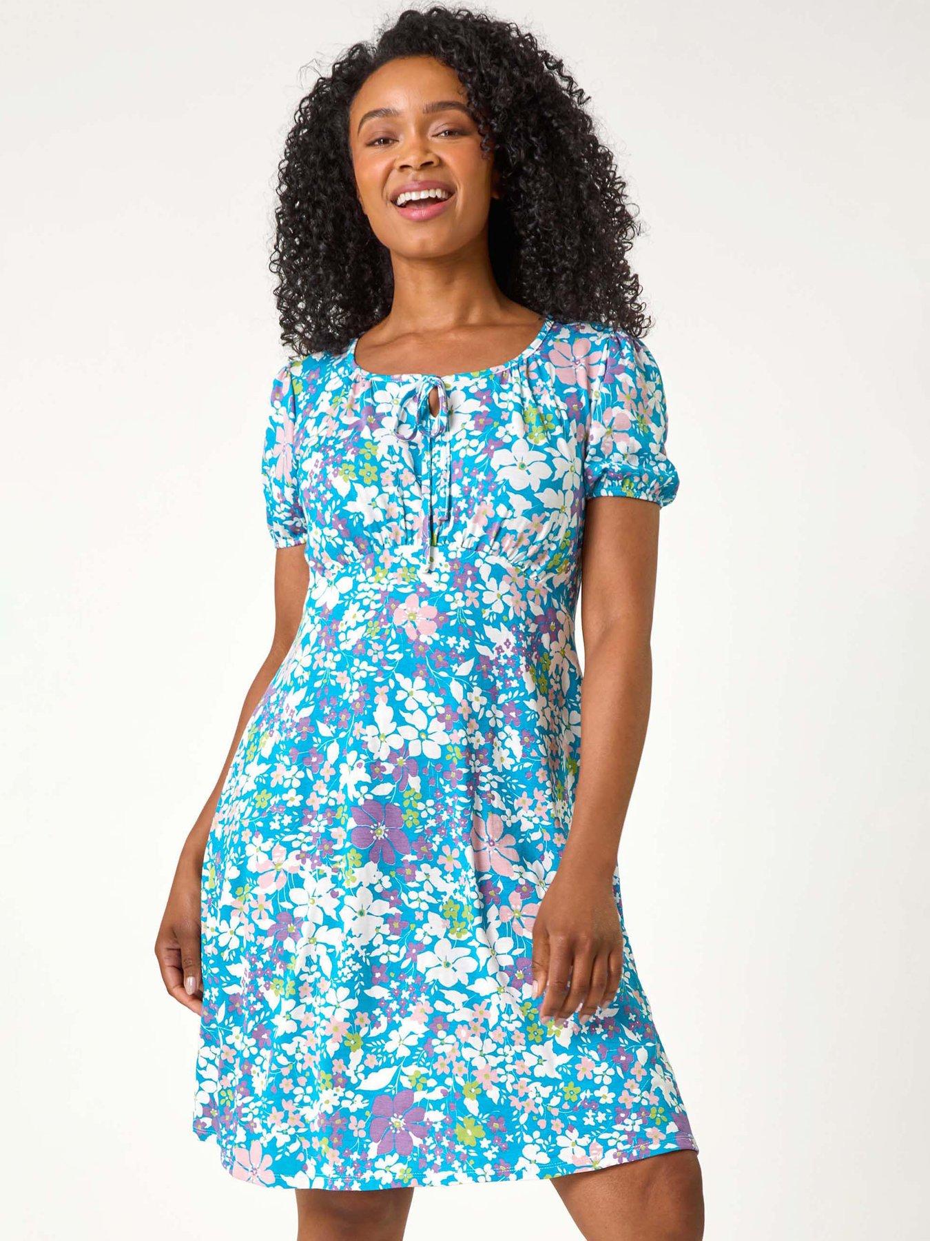 Roman Petite Floral Print Stretch Dress