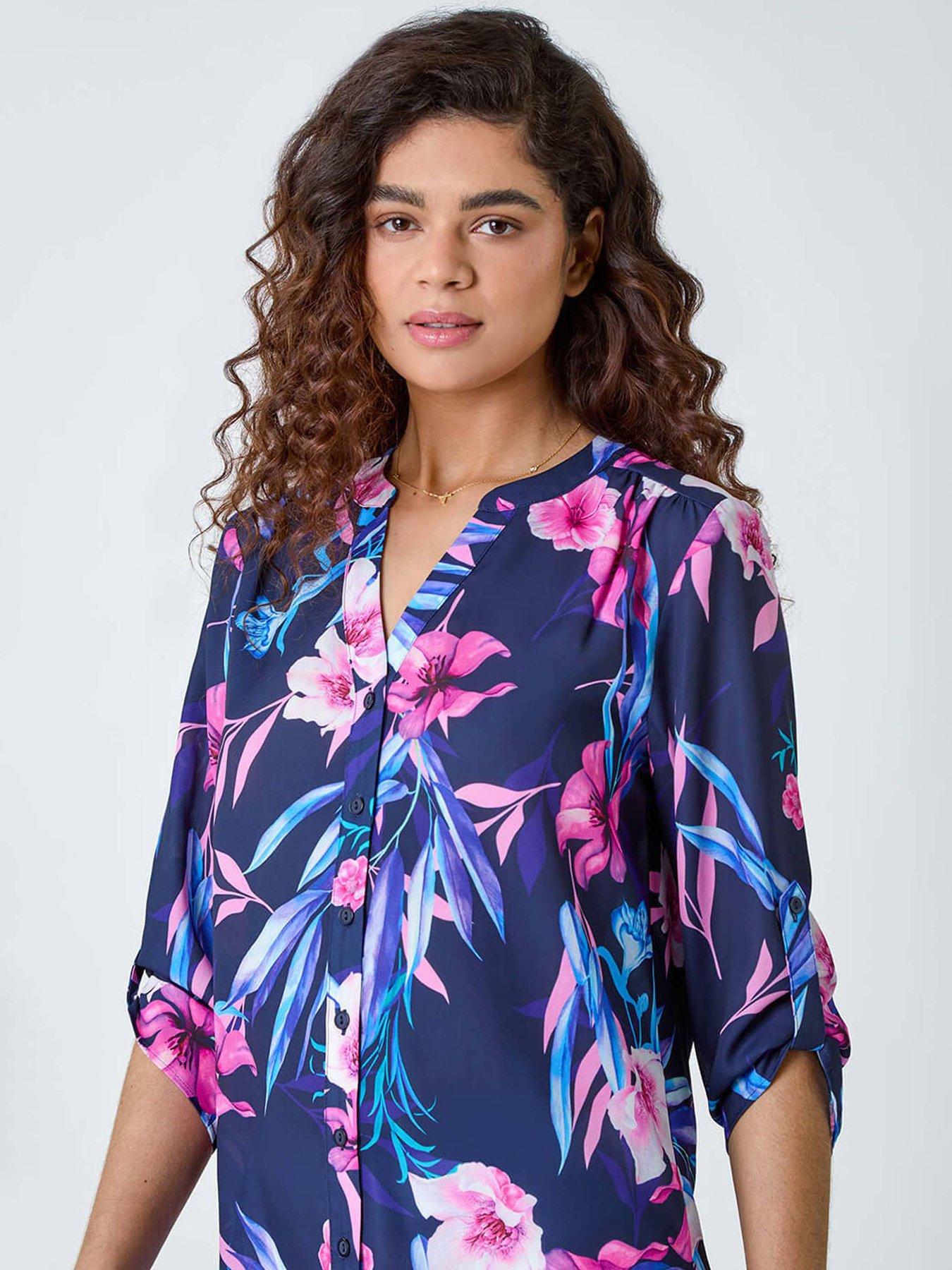 roman-tropical-print-longline-blouseoutfit
