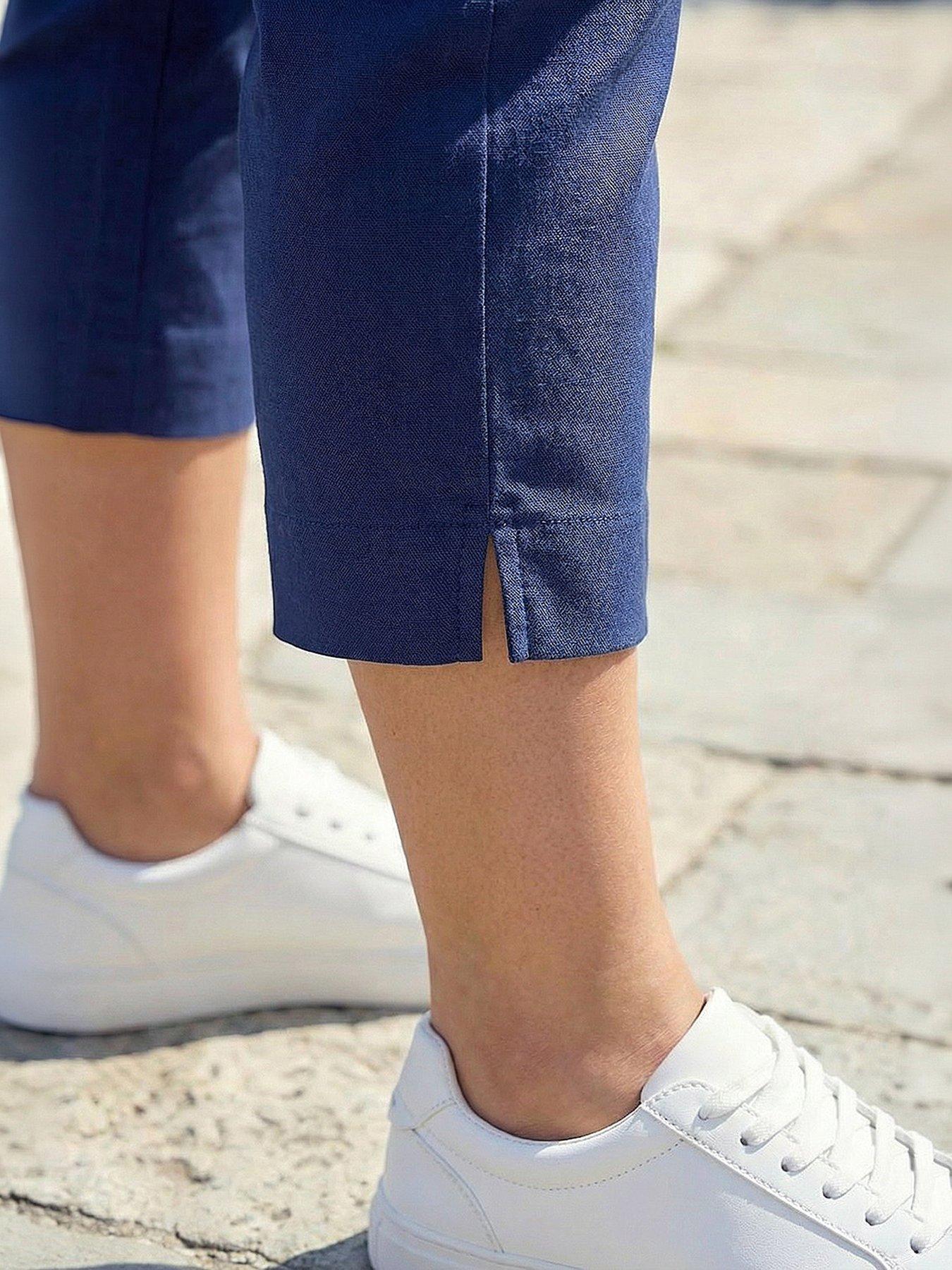 Image 2 of 5 of Roman Curve Cropped Stretch Trouser - Navy
