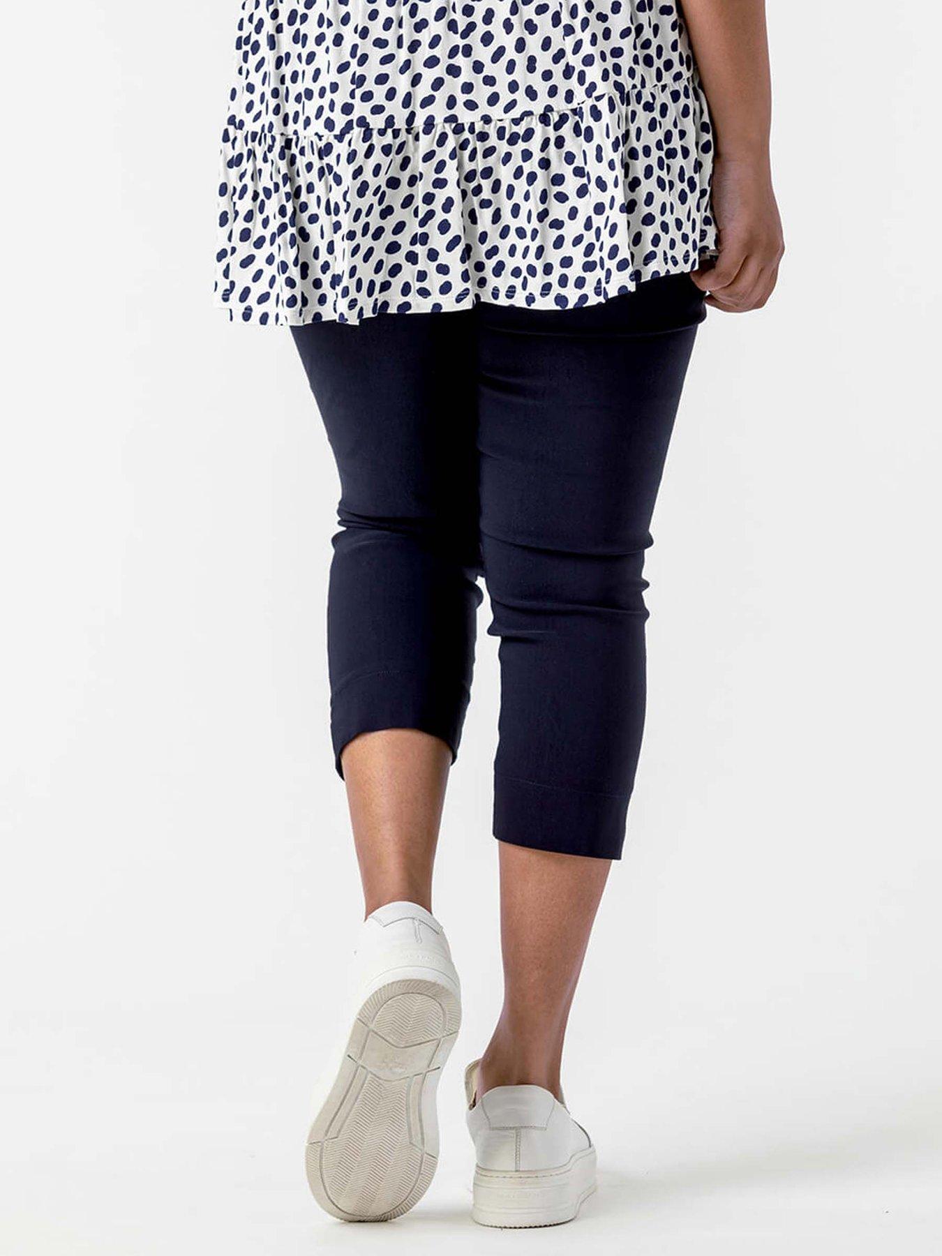 Image 5 of 5 of Roman Curve Cropped Stretch Trouser - Navy