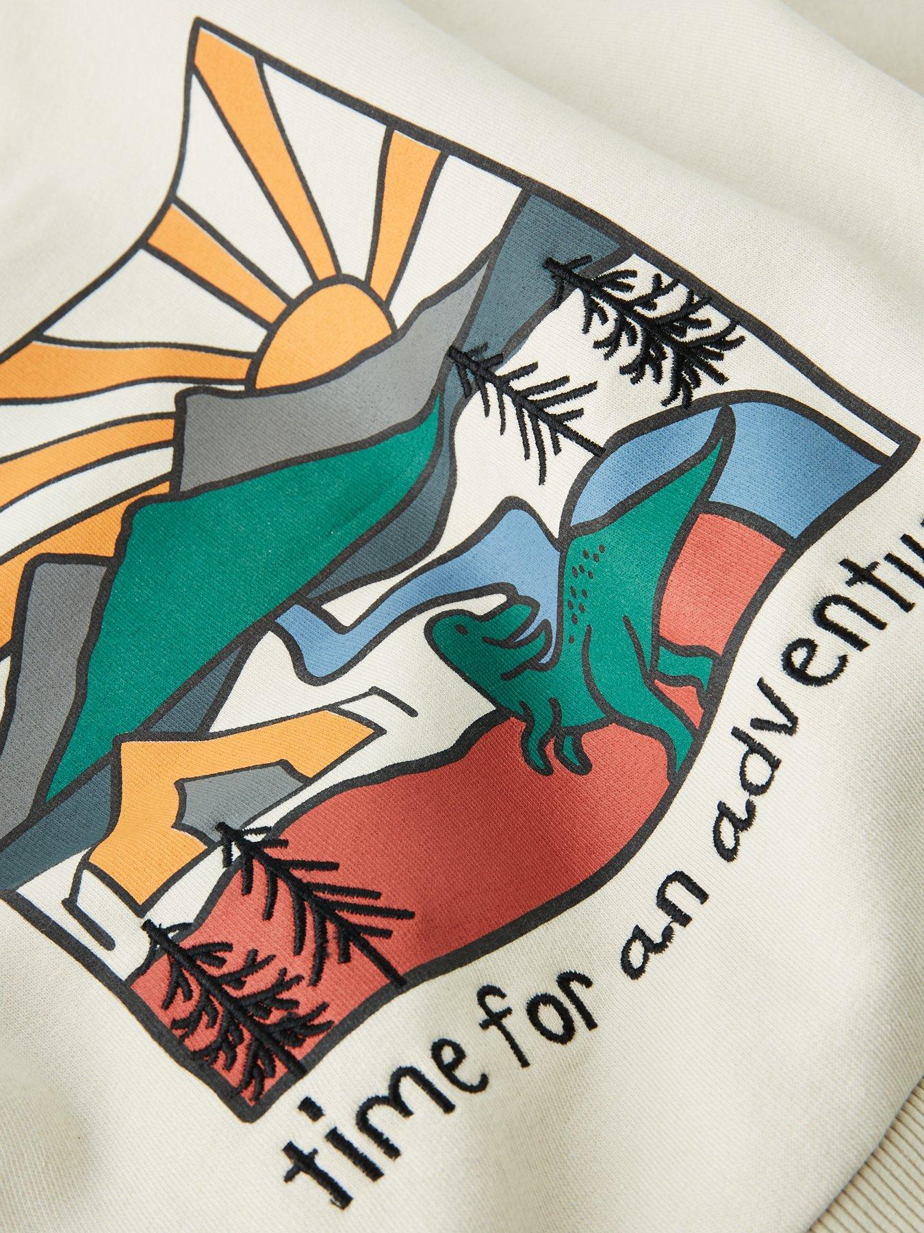 Image 3 of 4 of The Very Collection Boys Adventure Back Print Sweatshirt - Stone Beige