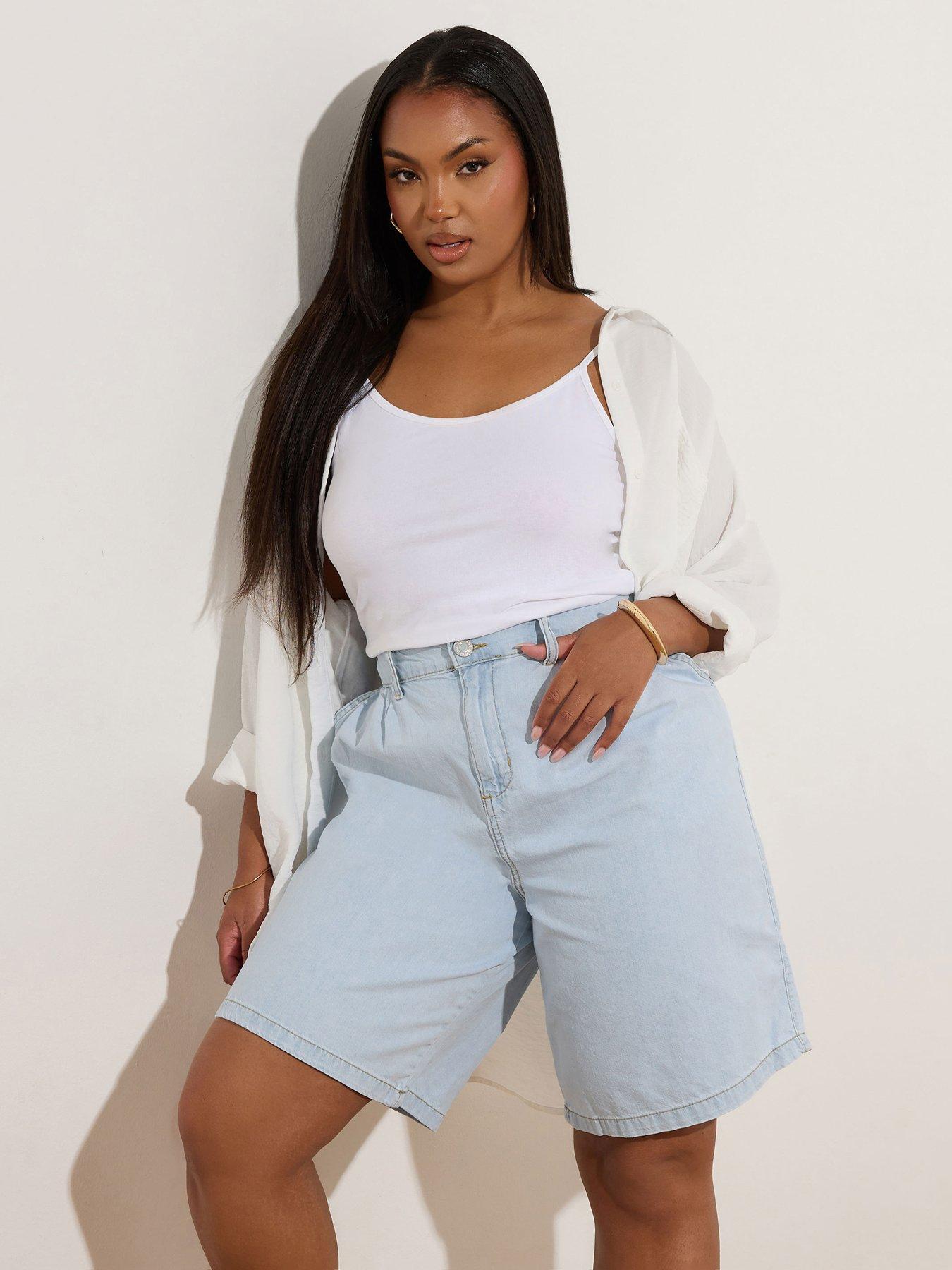 yours-curve-bermuda-denim-short-bluefront