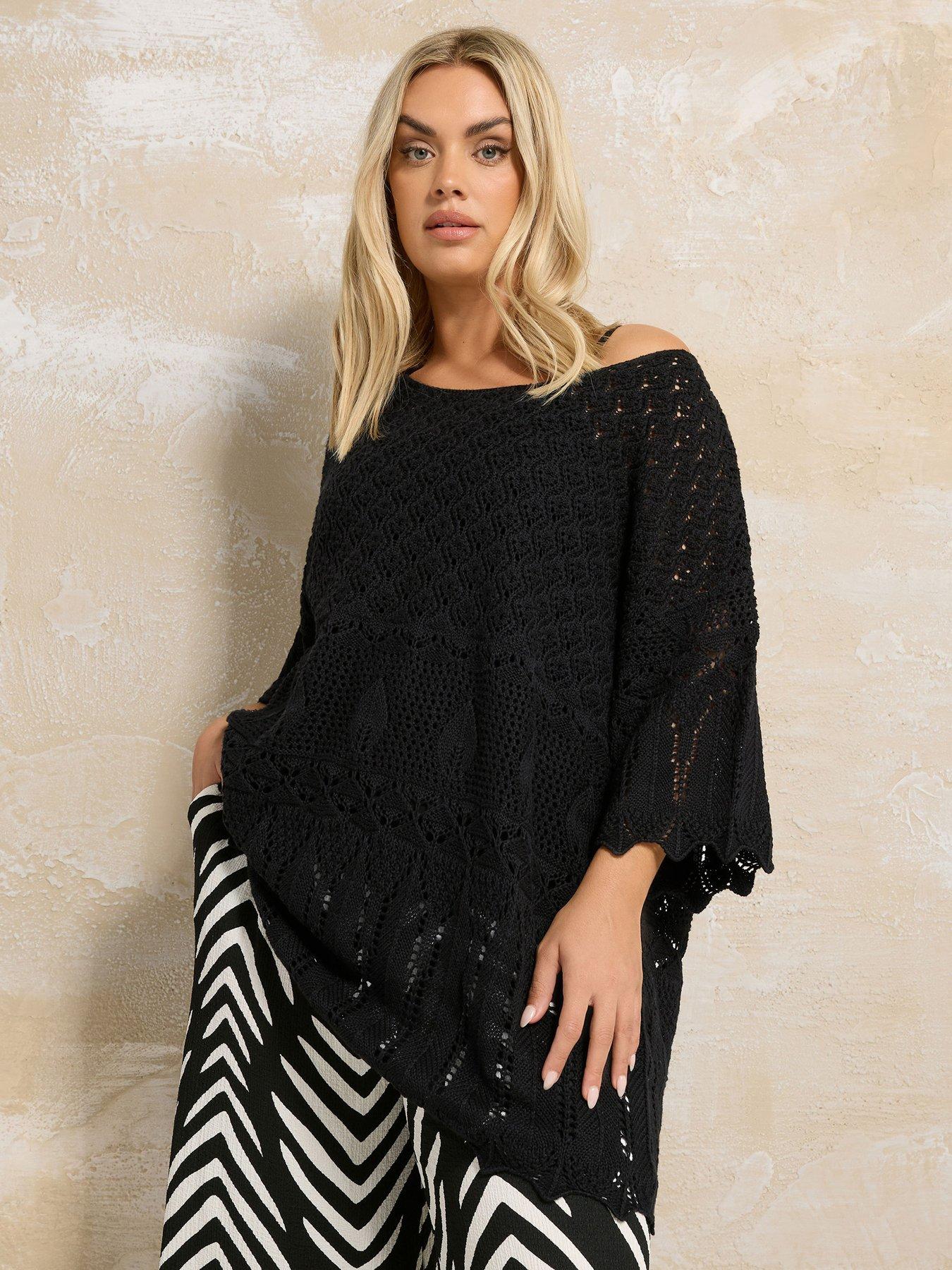 Image of Yours Curve Crochet Panel Tunic - Black