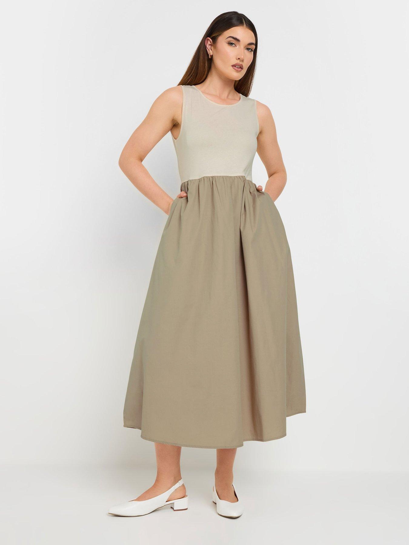 undefined Tall Sleeveless Midi Dress - White