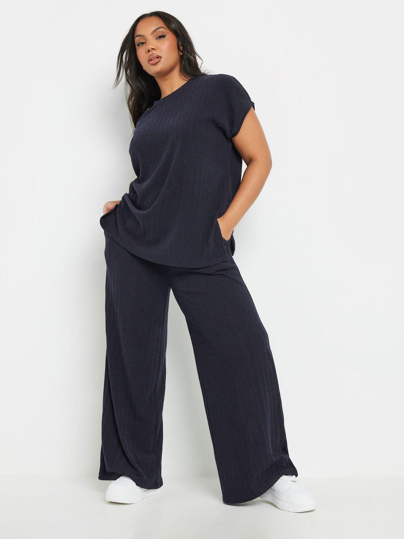 yours-curve-knitted-t-shirt-navy-blueback