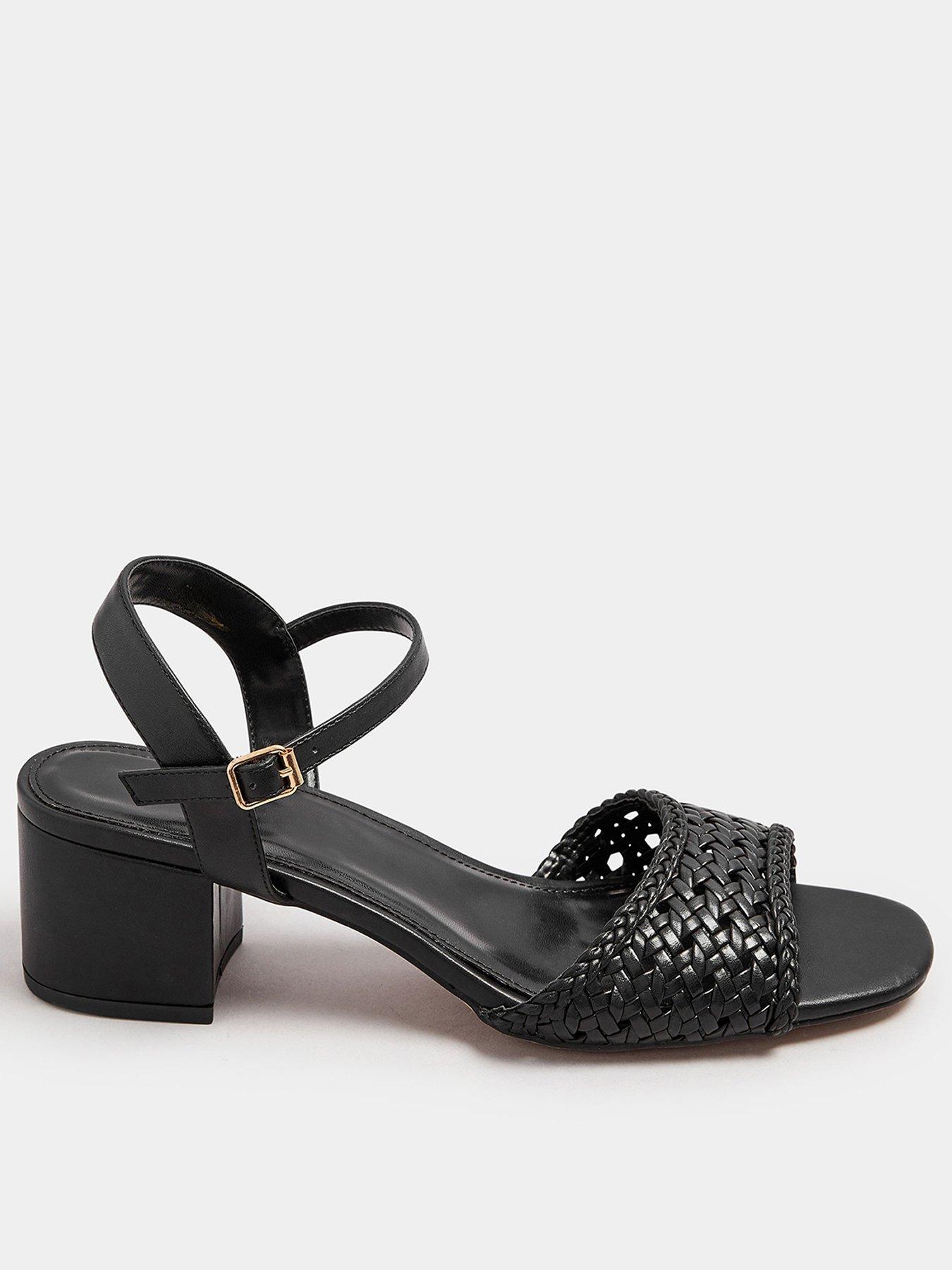 Image of Long Tall Sally Woven Block Heel Sandal - Black
