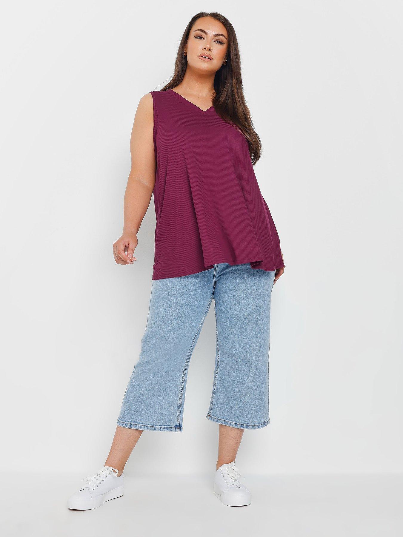 yours-curve-rib-vest-top-burgundyback