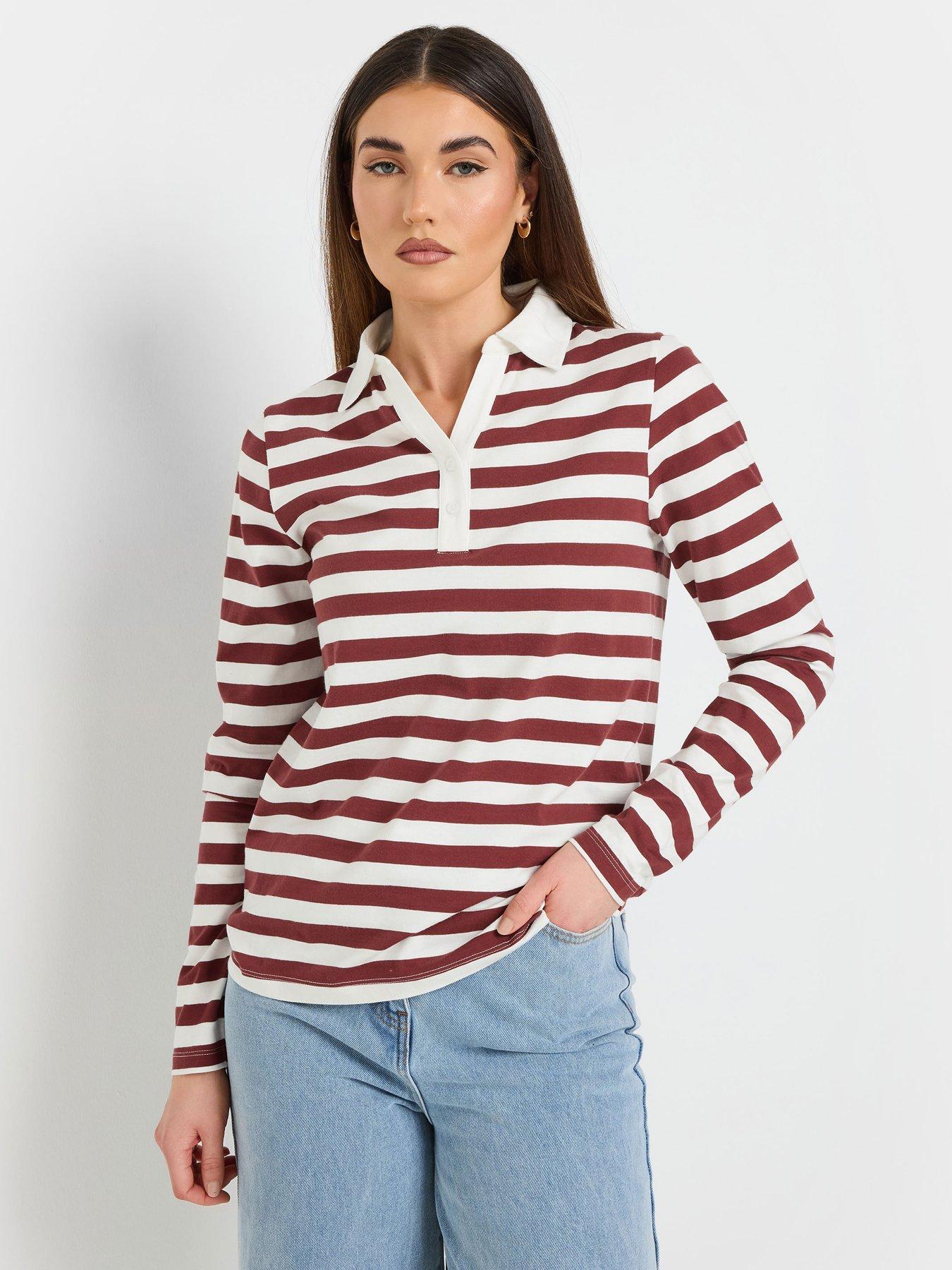 long-tall-sally-tall-stripe-half-placket-polo-tee-brownoutfit