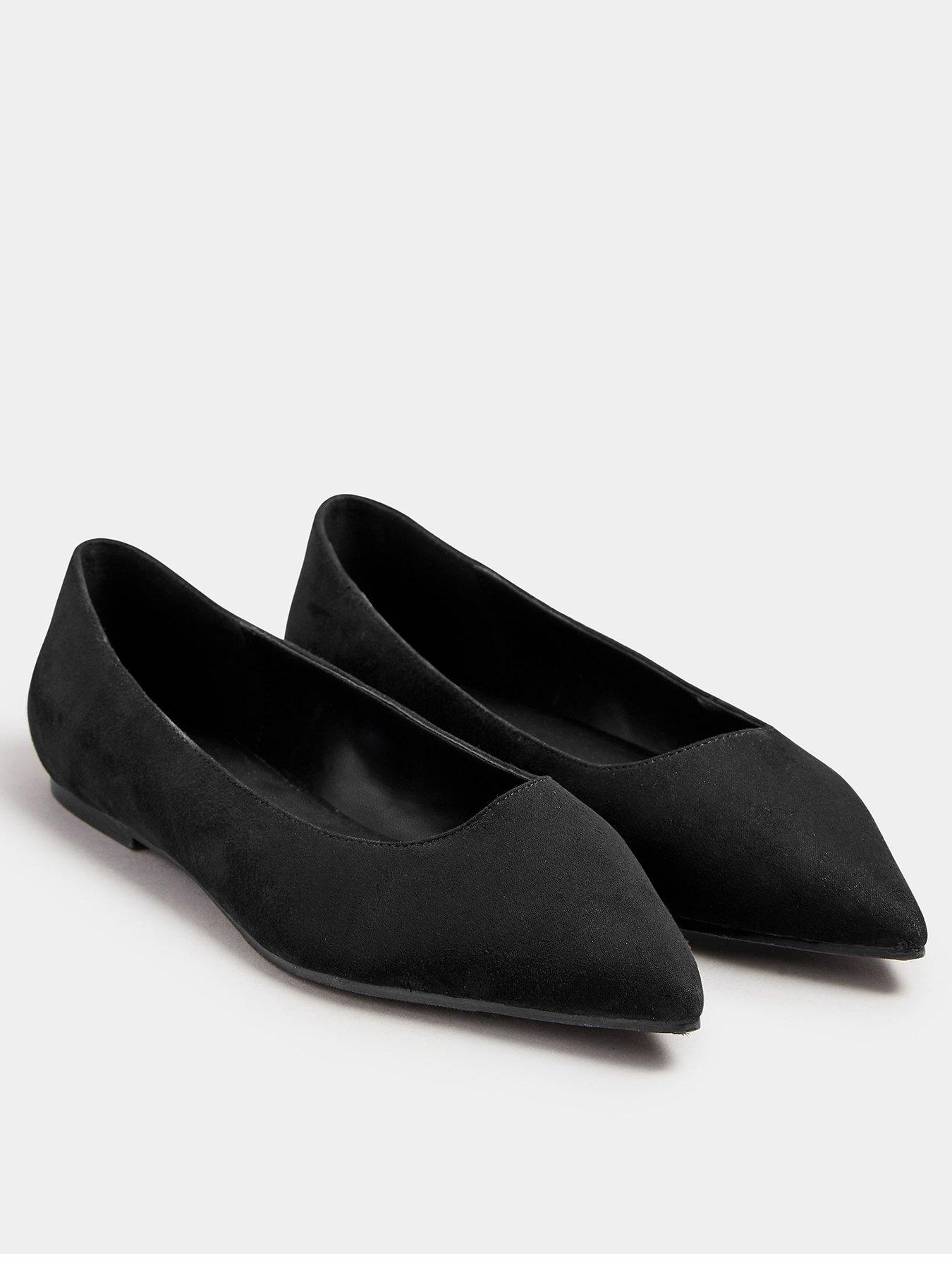 Image 2 of 4 of Long Tall Sally Suedette Ballet Pumps - Black