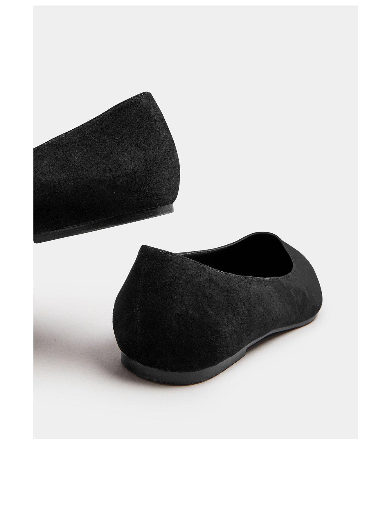 Image 3 of 4 of Long Tall Sally Suedette Ballet Pumps - Black