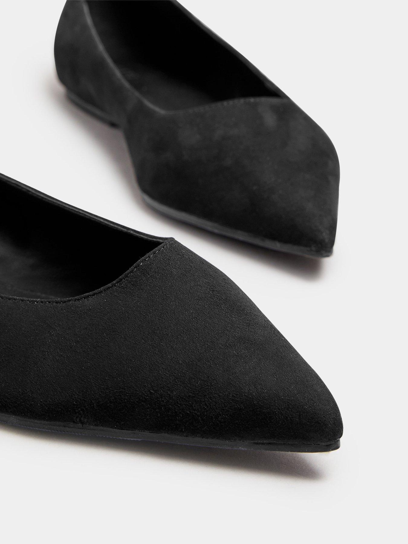 Image 4 of 4 of Long Tall Sally Suedette Ballet Pumps - Black