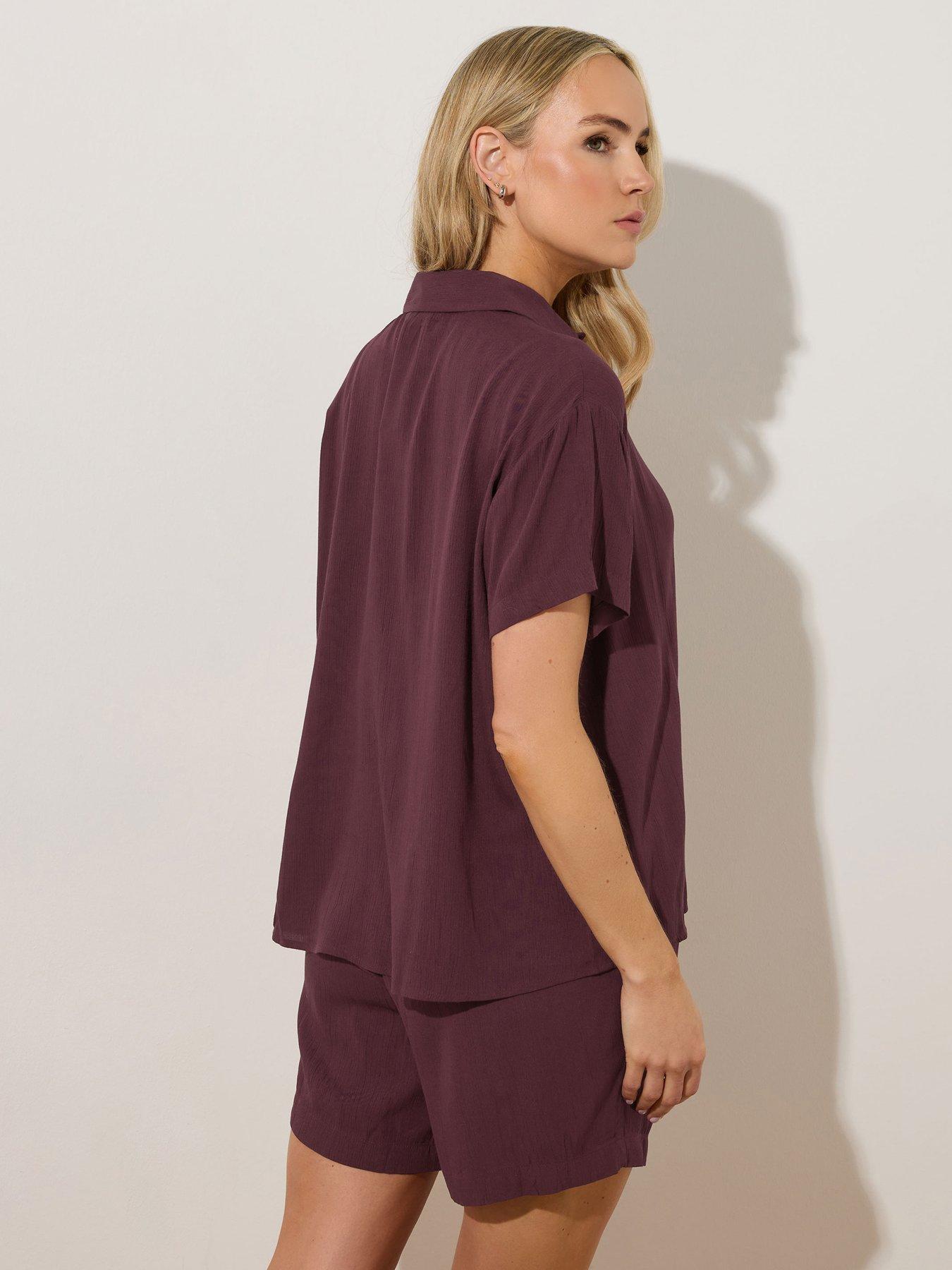 long-tall-sally-tall-crinkle-short-sleeve-shirt-purplestillFront