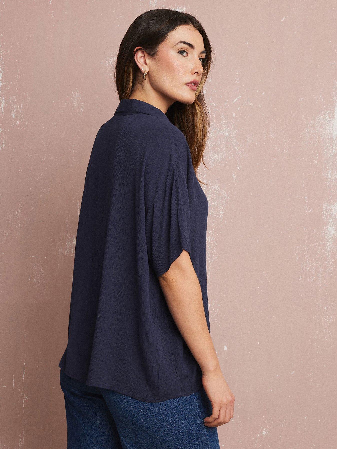 long-tall-sally-tall-crinkle-short-sleeve-shirt-bluestillFront