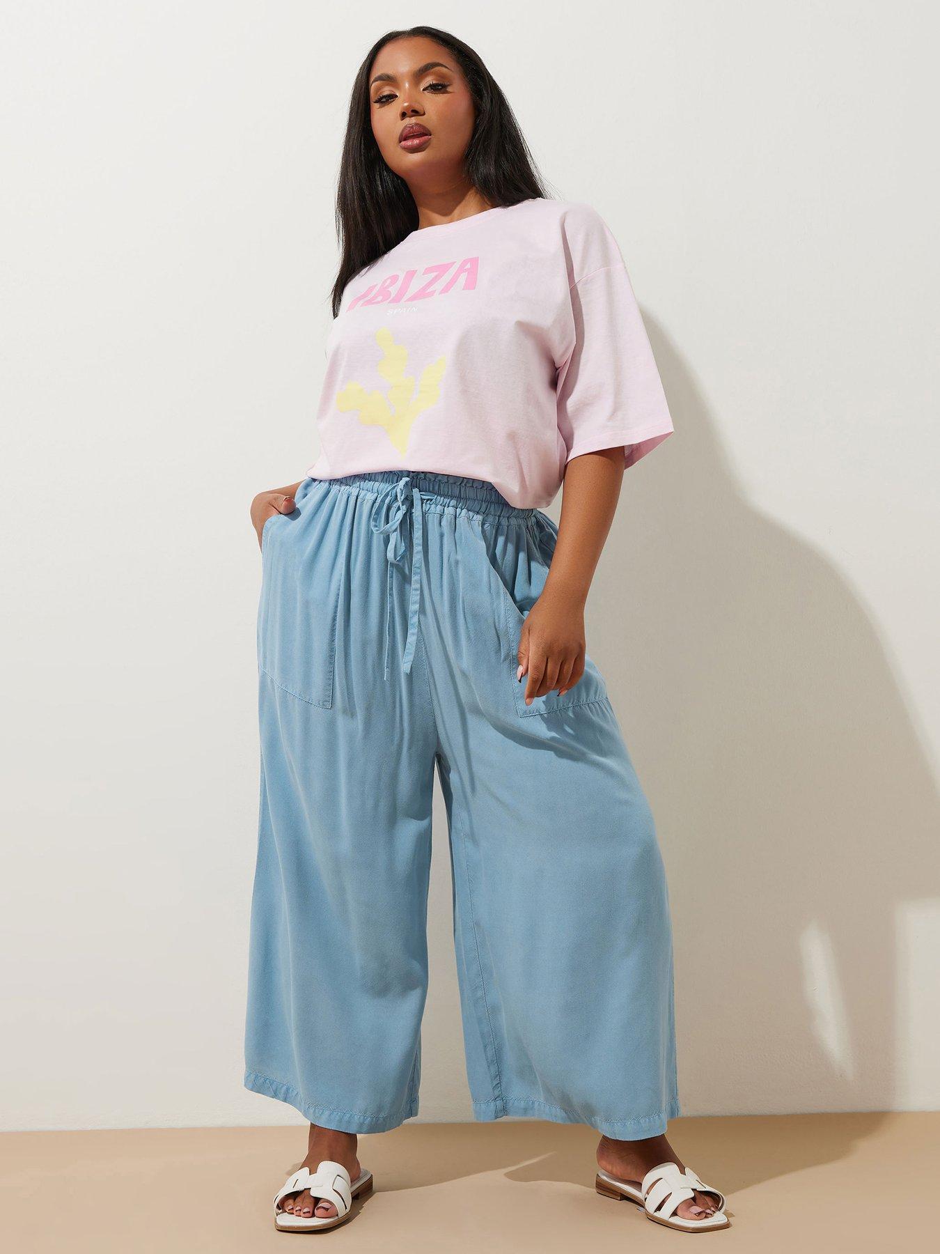 yours-curve-chambray-pull-on-culotte-blueback