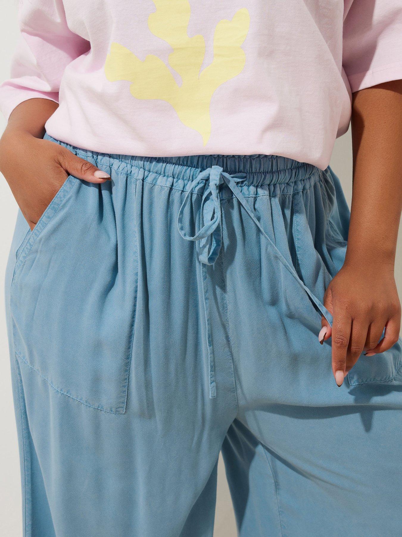 yours-curve-chambray-pull-on-culotte-blueoutfit