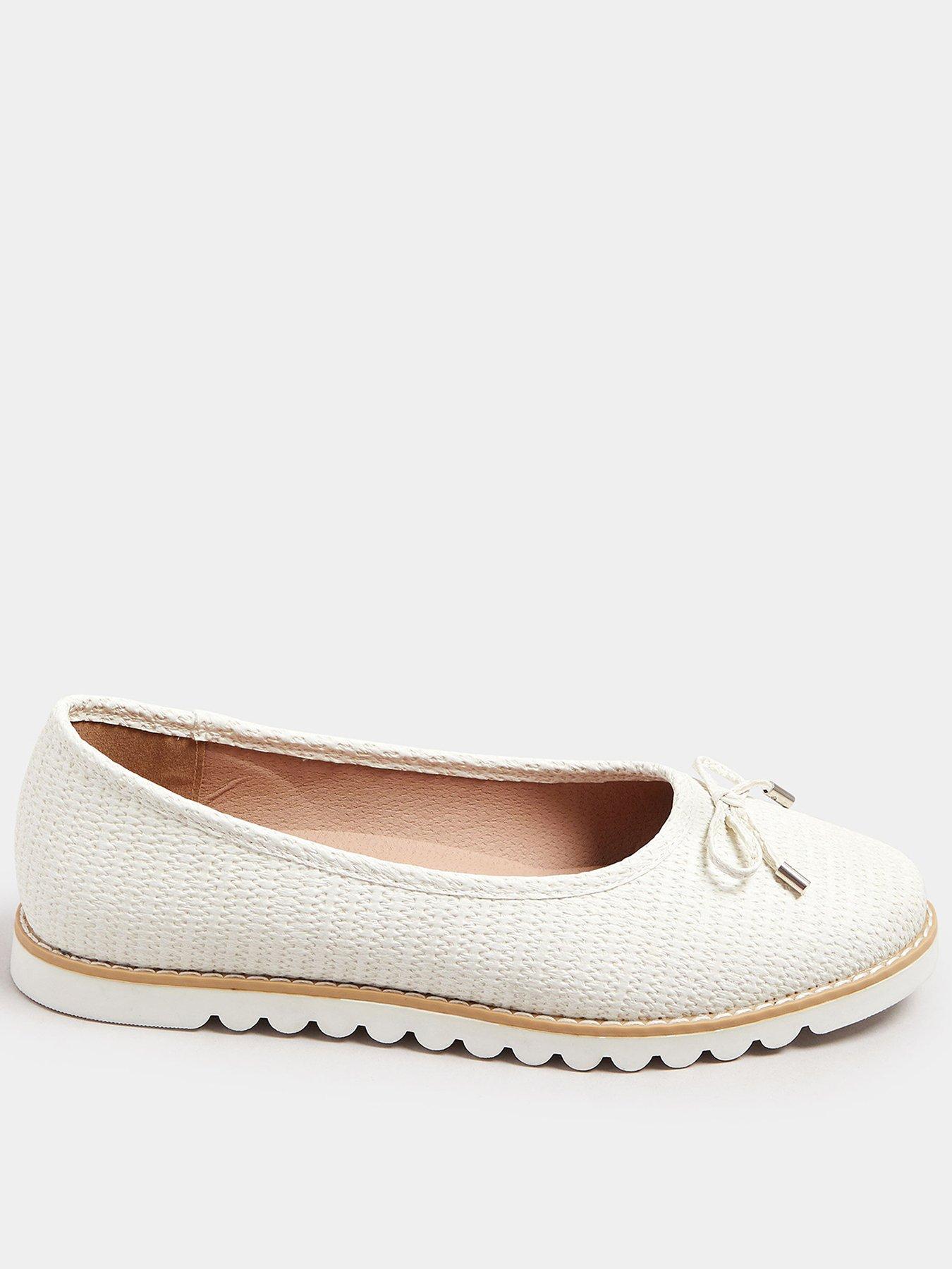 Image 1 of 4 of Yours Extra Wide Fit Woven Ballet Pump - Natural