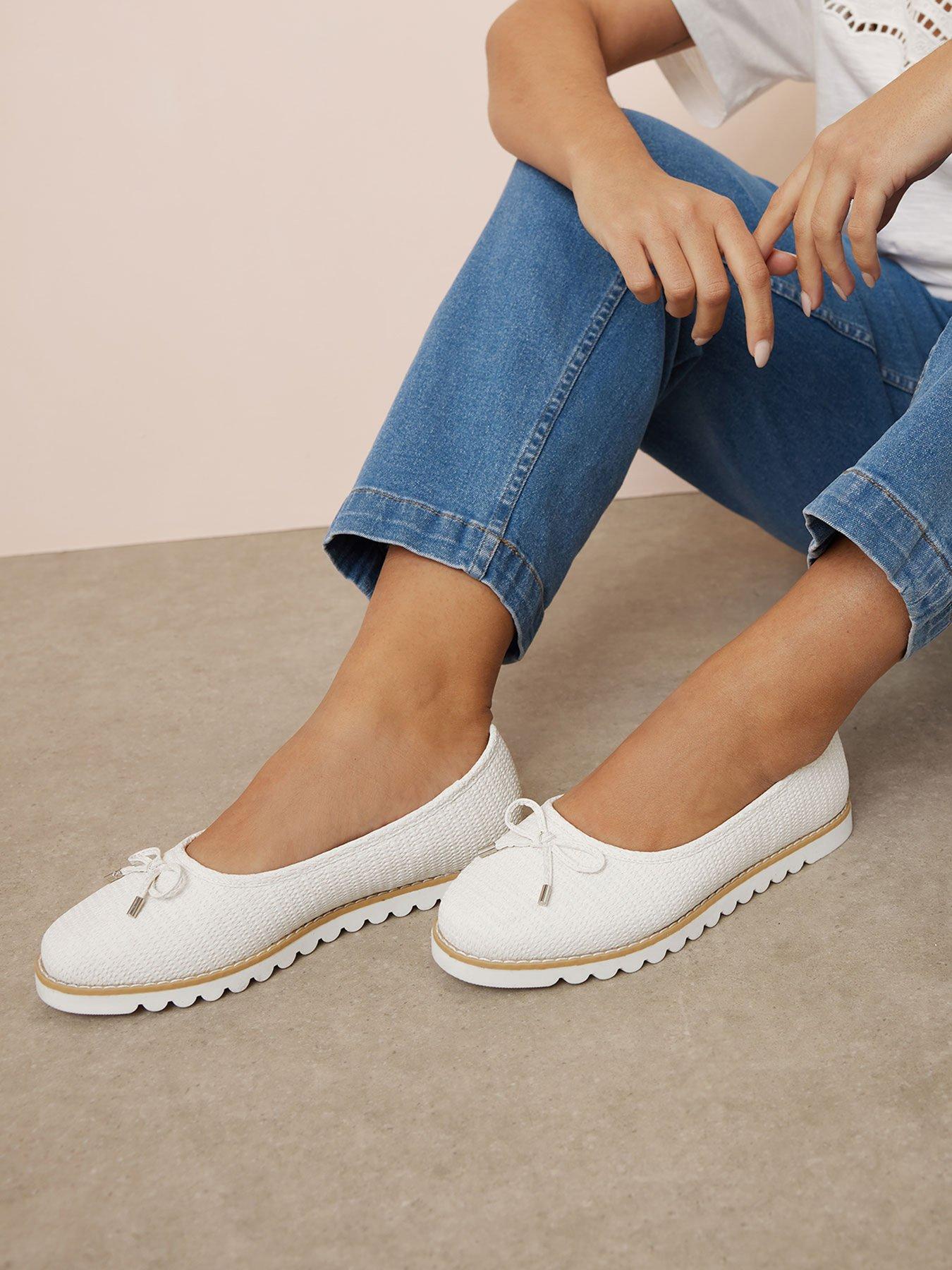 Image 4 of 4 of Yours Extra Wide Fit Woven Ballet Pump - Natural