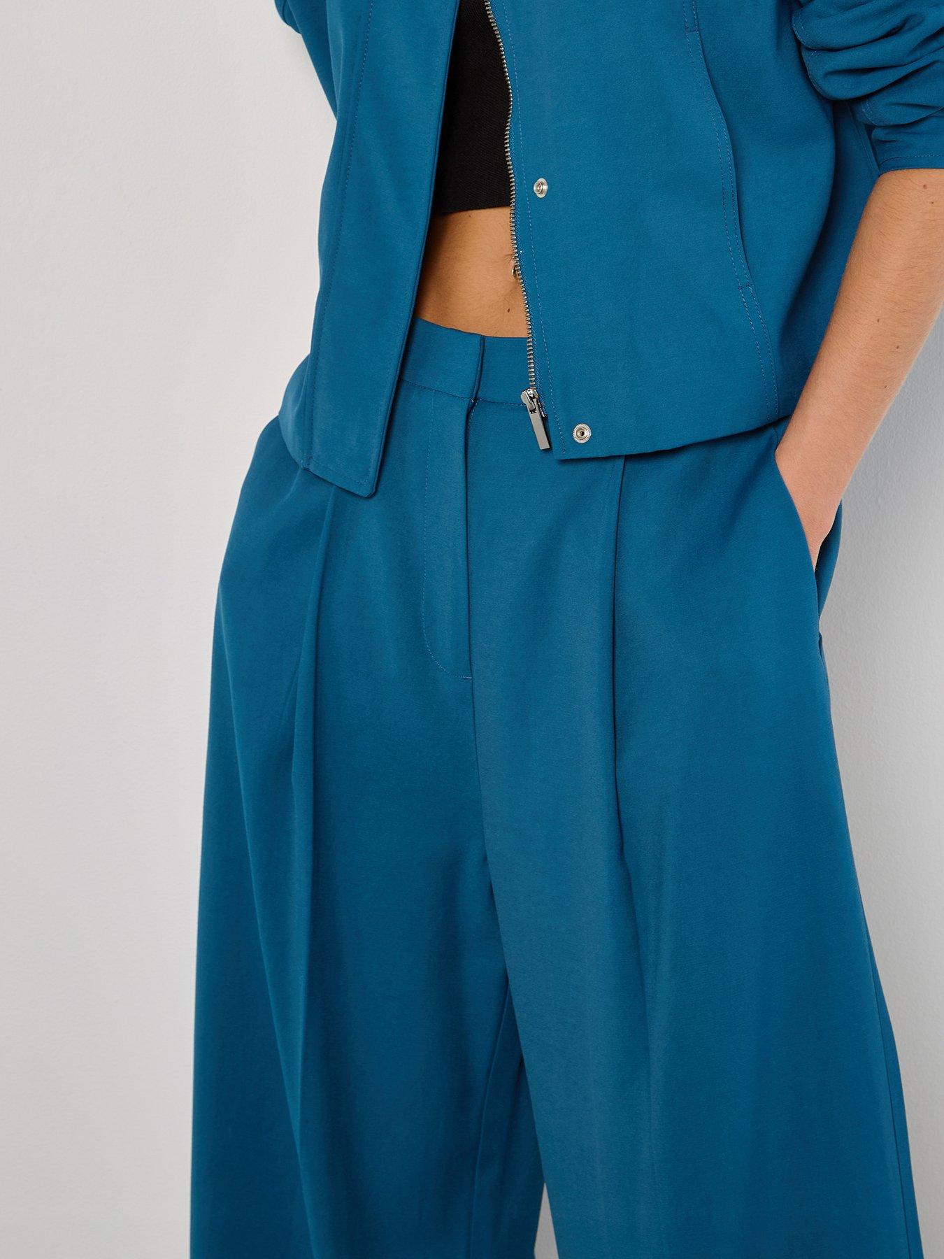 Image 5 of 5 of Apricot Tailored Pleat Detail Trousers - Teal