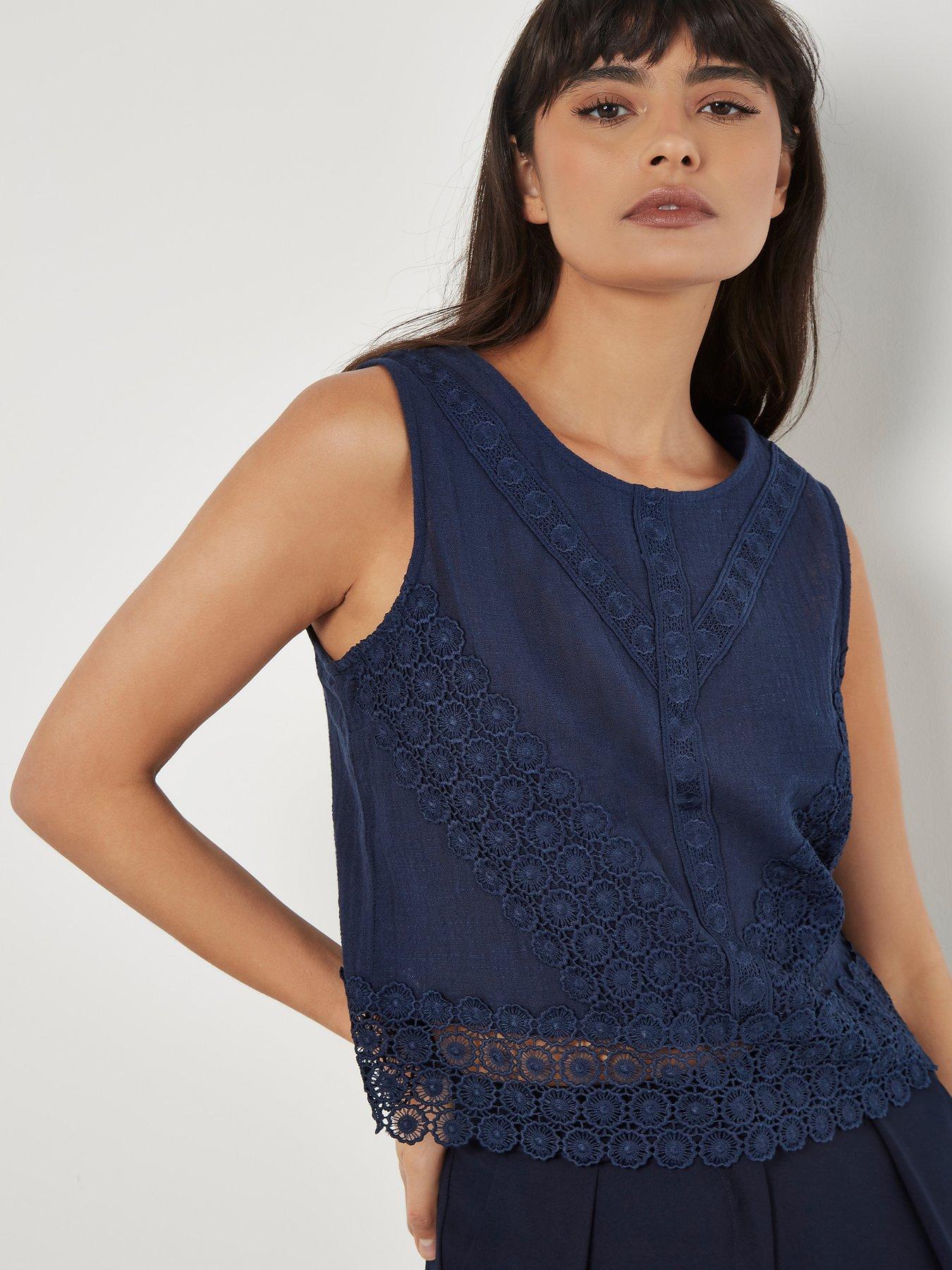 apricot-lace-hem-back-bow-cotton-top-navyoutfit