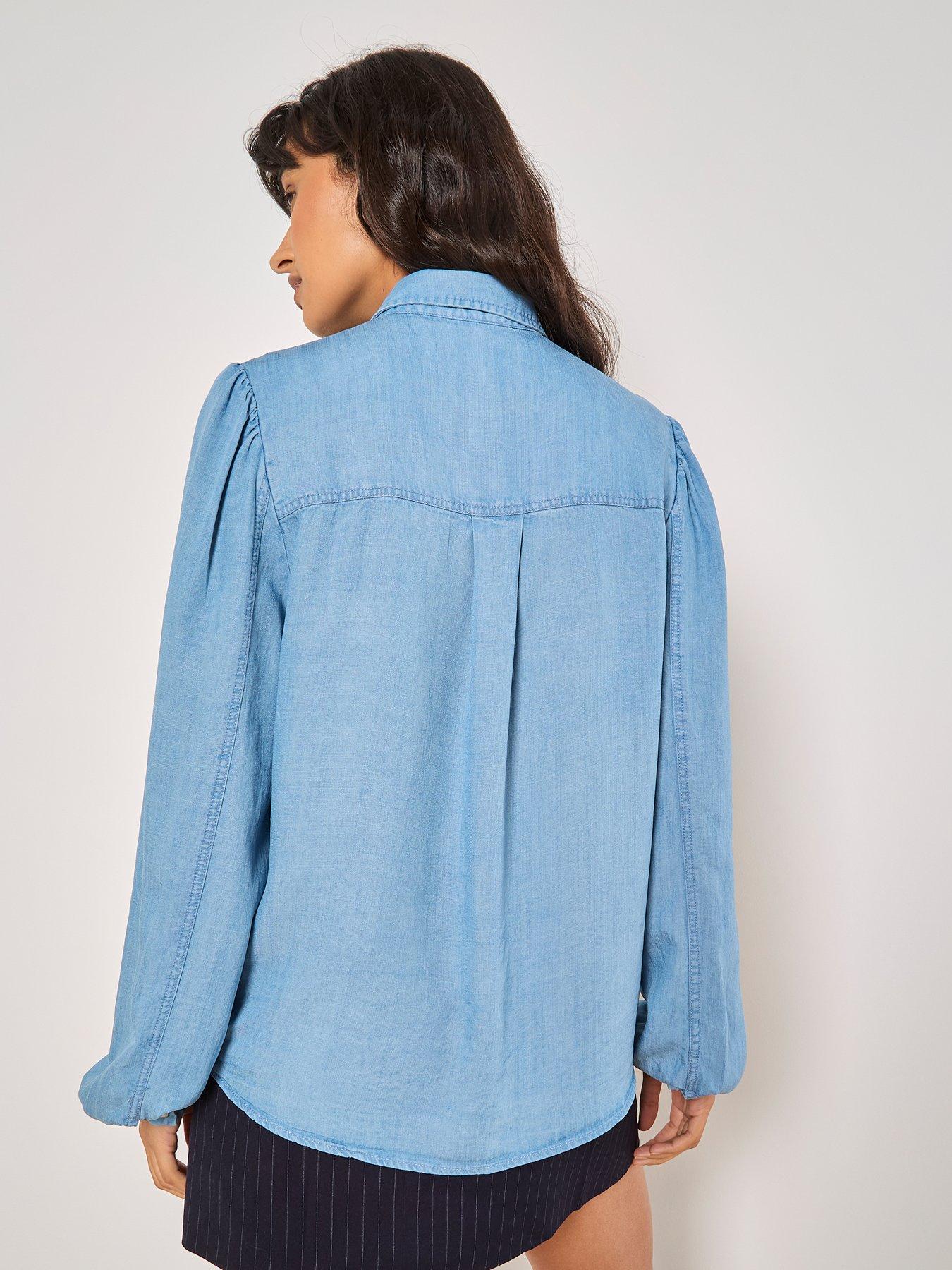 Image 2 of 4 of Apricot Denim Western Shirt - Blue