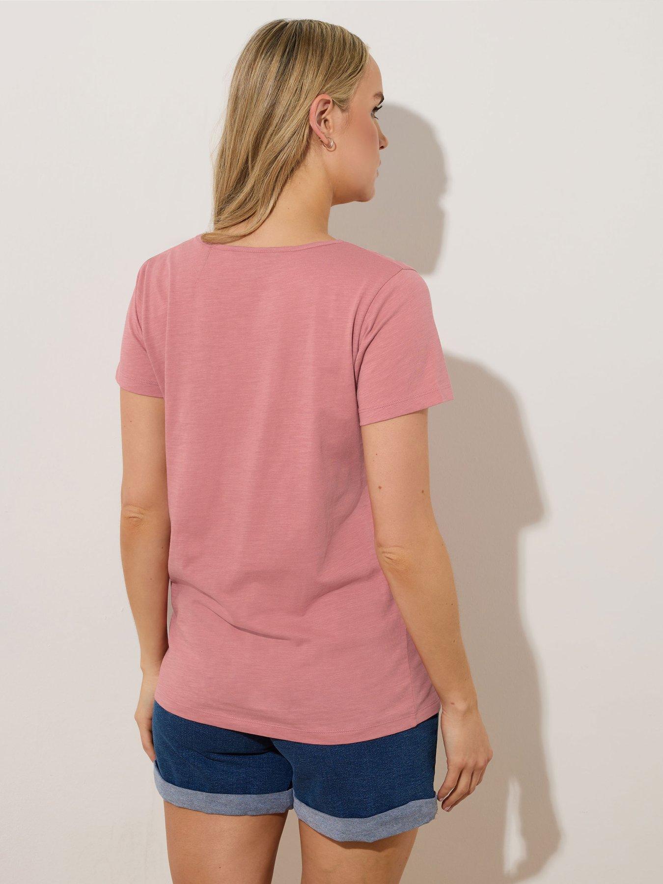 Image 2 of 4 of Long Tall Sally 2 Pack V-Neck T-Shirt - Pink