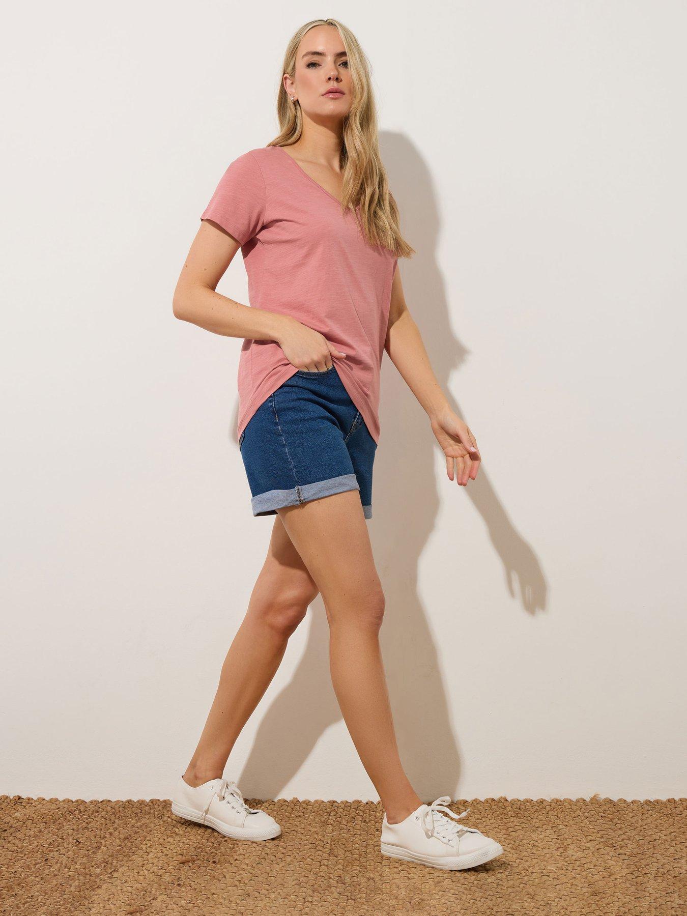 Image 3 of 4 of Long Tall Sally 2 Pack V-Neck T-Shirt - Pink