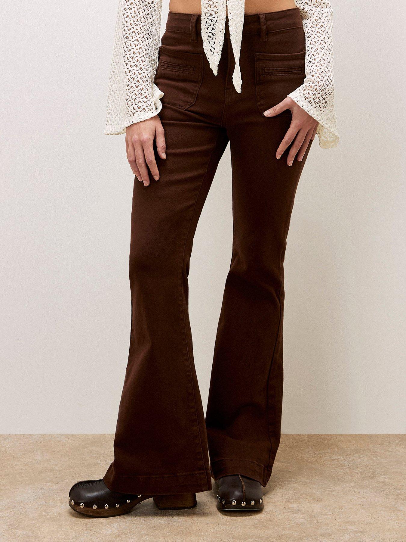 Image of Apricot Lara Flare Jean - Brown