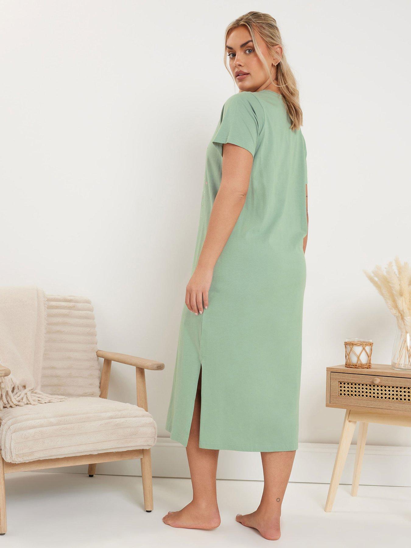 yours-curve-2-pack-avocuddle-midaxi-nightdress-multi-greenstillFront