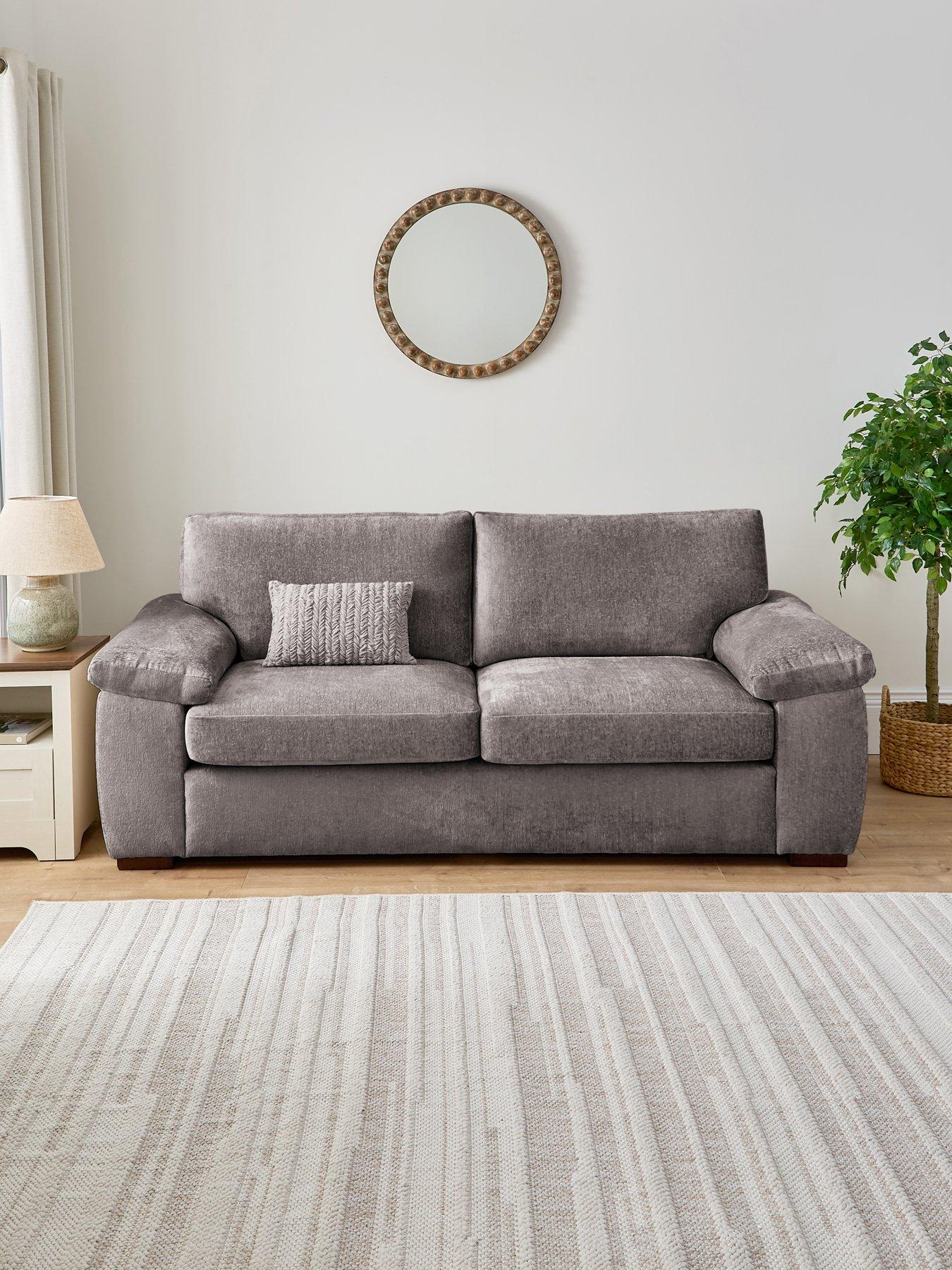 The Very Collection Salerno Standard Fabric 3 Seater Sofa - Grey - FSC® Certified