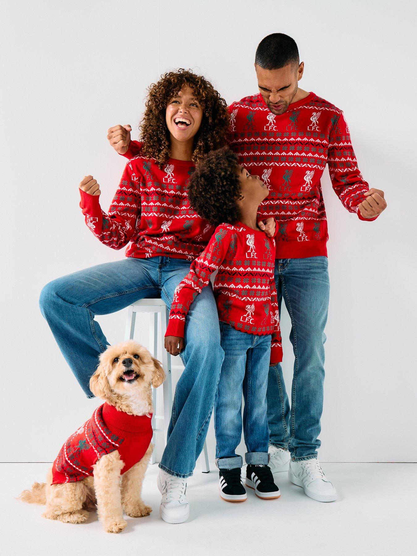 Liverpool FC Liverpool FC Dog Fairisle Christmas Jumper - Red