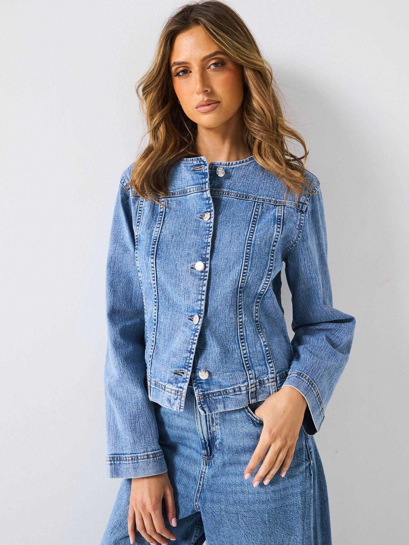 Image of Only Gina Tailored Denim Jacket - Light Blue