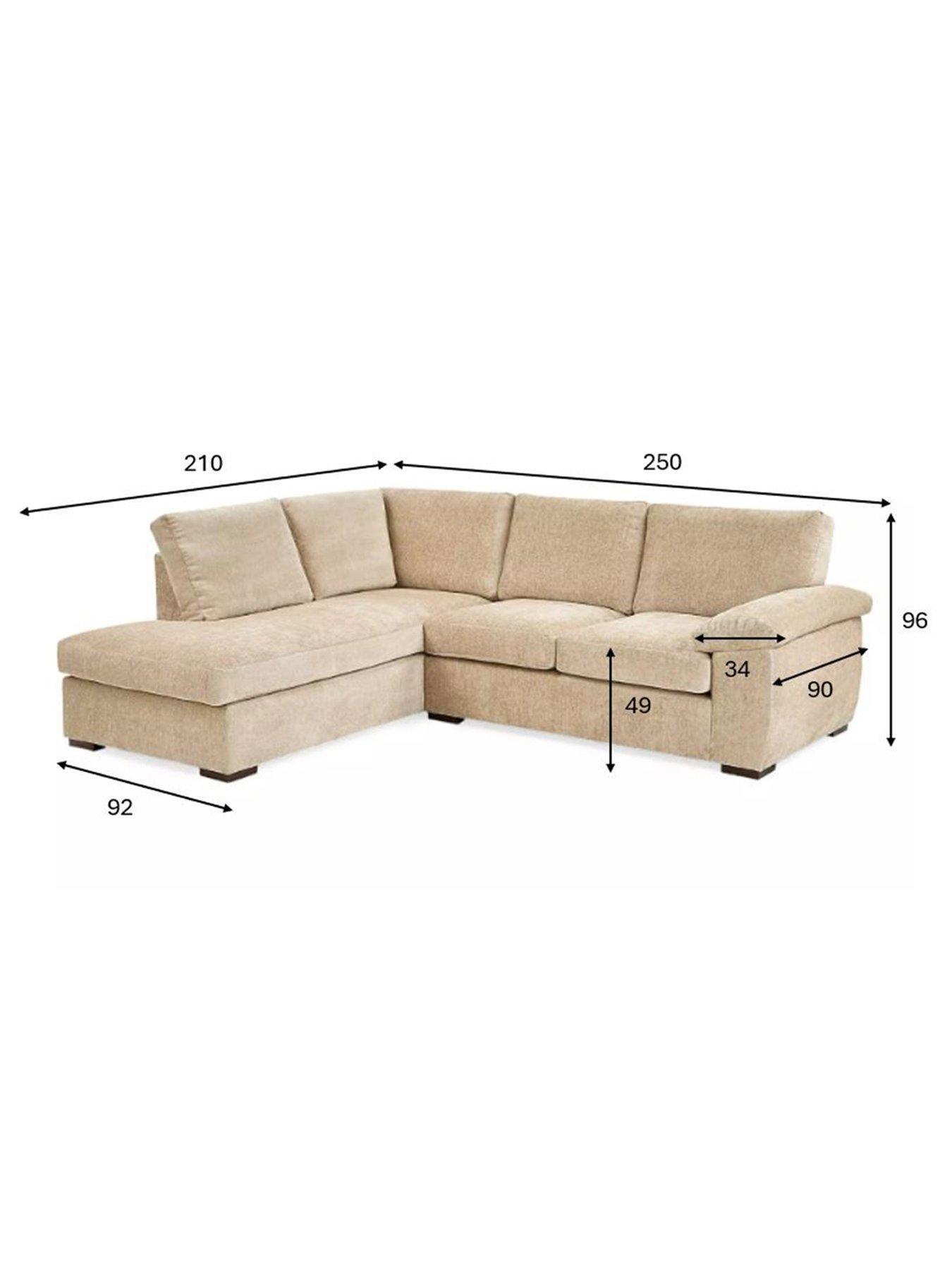 Image 7 of 7 of The Very Collection Salerno Standard Back&nbsp;Fabric Left Hand Corner Chaise Sofa in Natural - FSC&reg; Certified