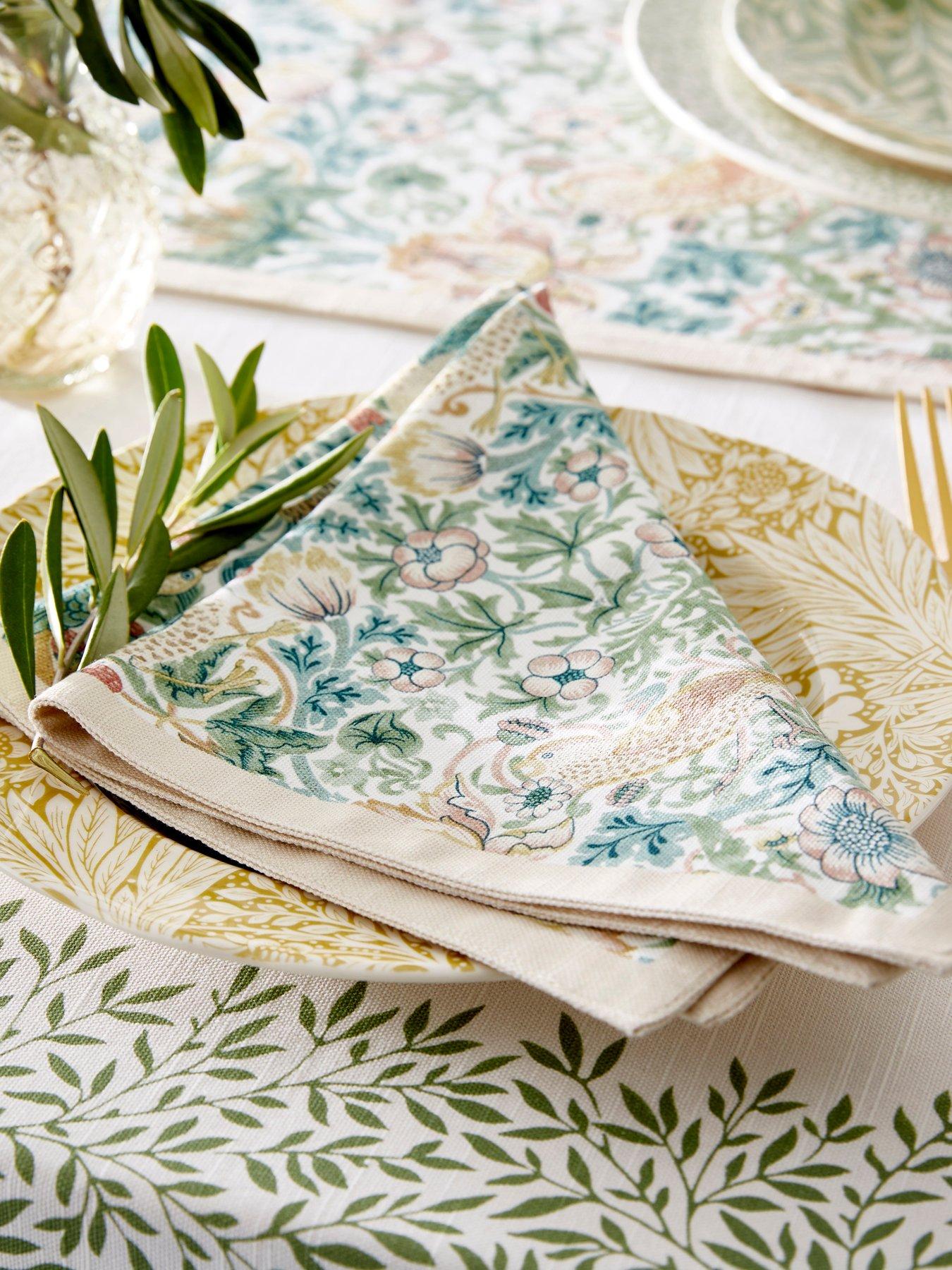 Image of Morris & Co Set of 2 Strawberry Thief Napkins