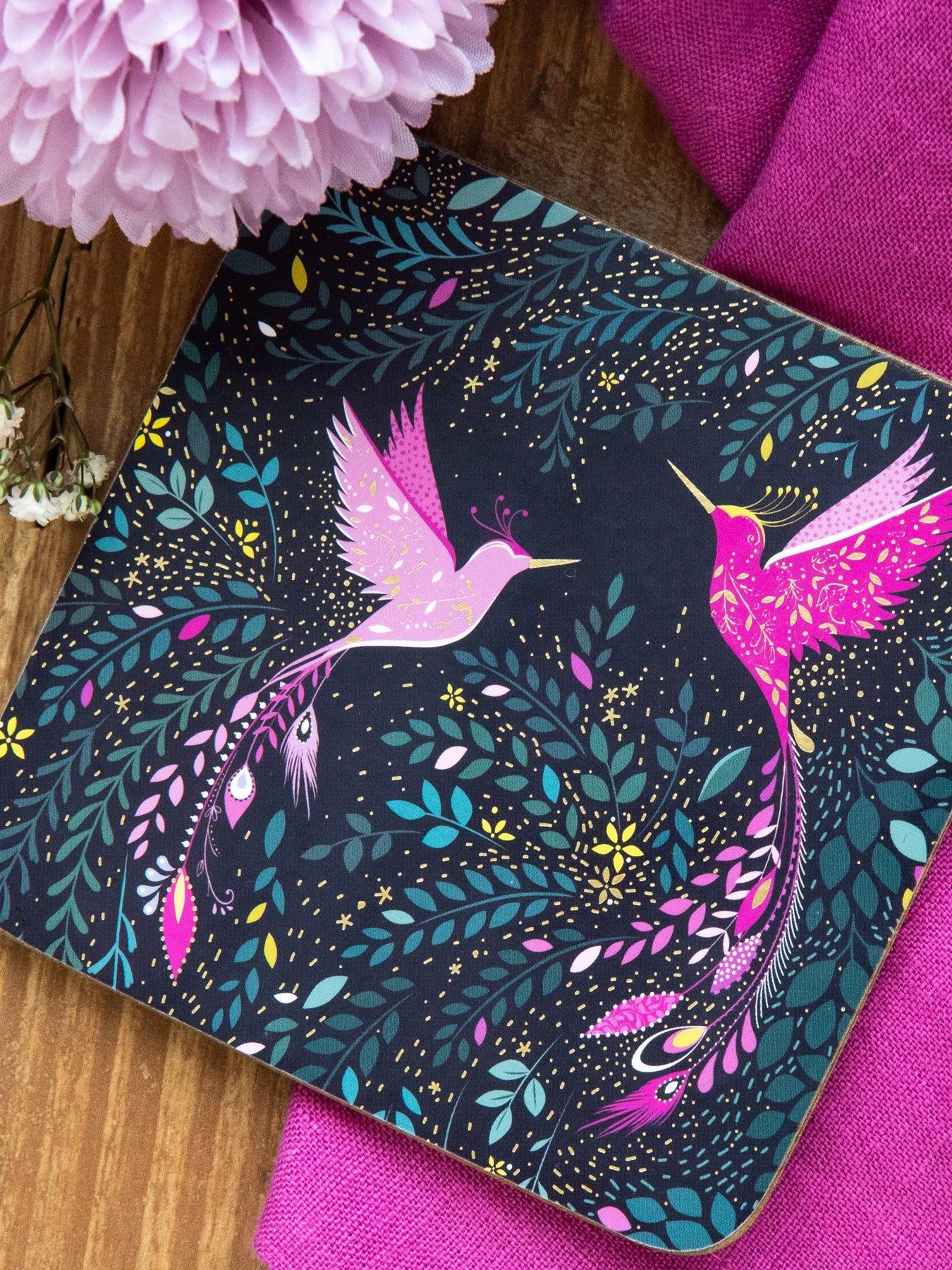 sara-miller-india-collection-coasters-set-of-4-hummingbird-paradise