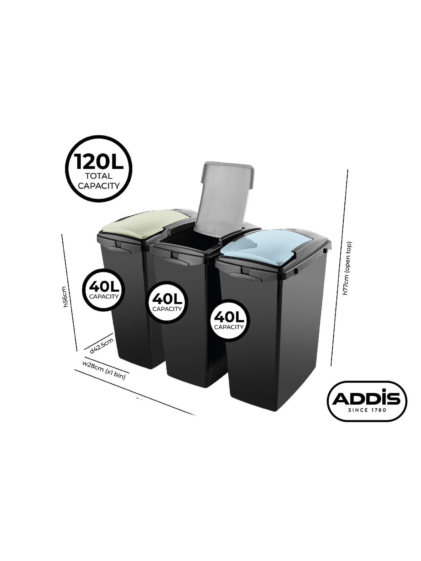 Image 7 of 8 of Addis Set of 3 40ltr Recycling Bins - Blue