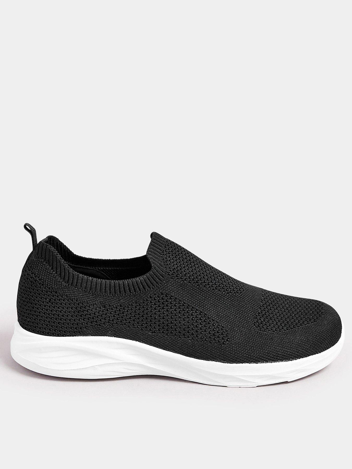 undefined Extra Wide Fit Slip On Knitted Trainer - Black