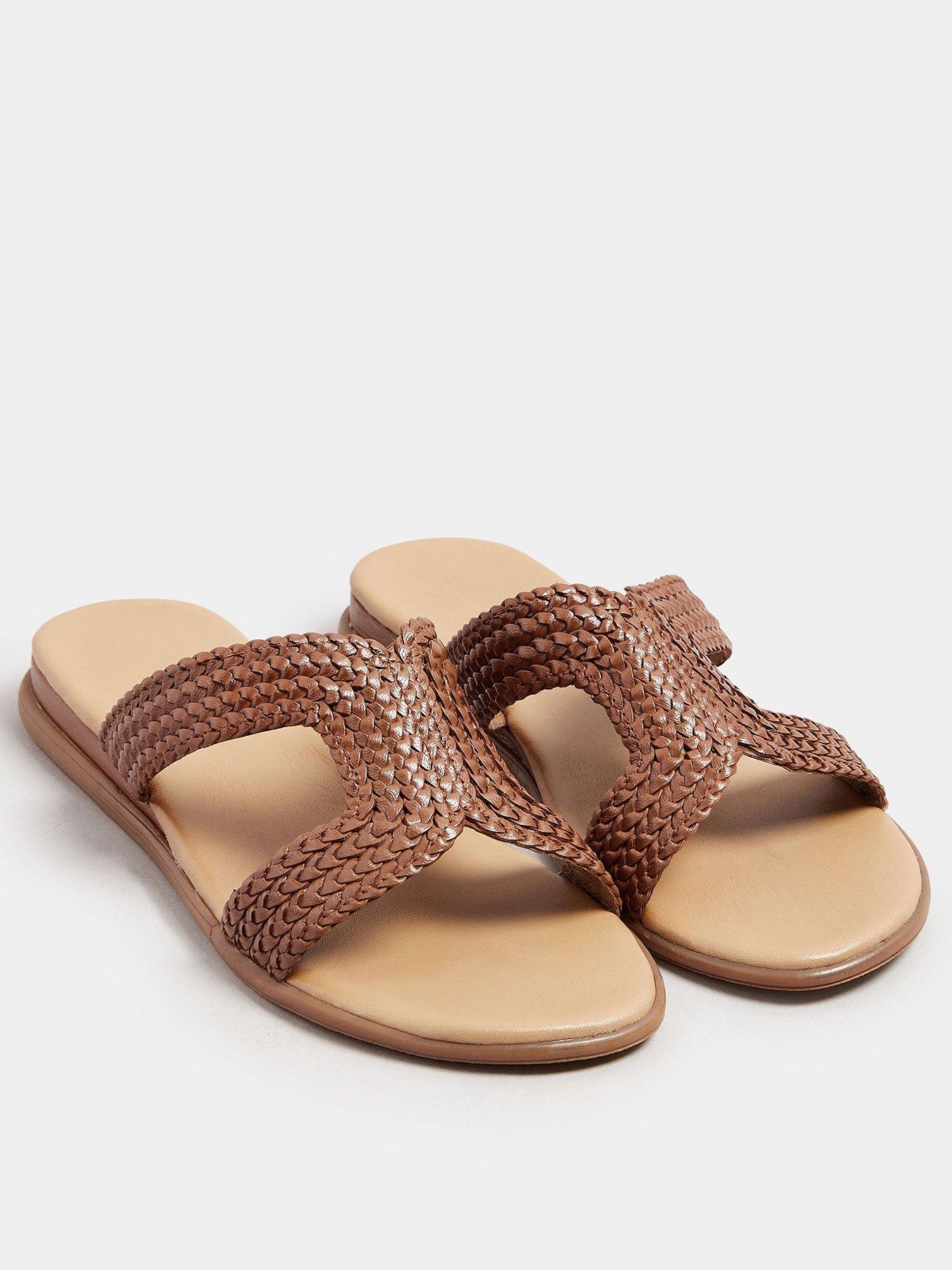 Image 2 of 4 of Yours Extra Wide Fit Woven Wedge Mule Sandals - Natural